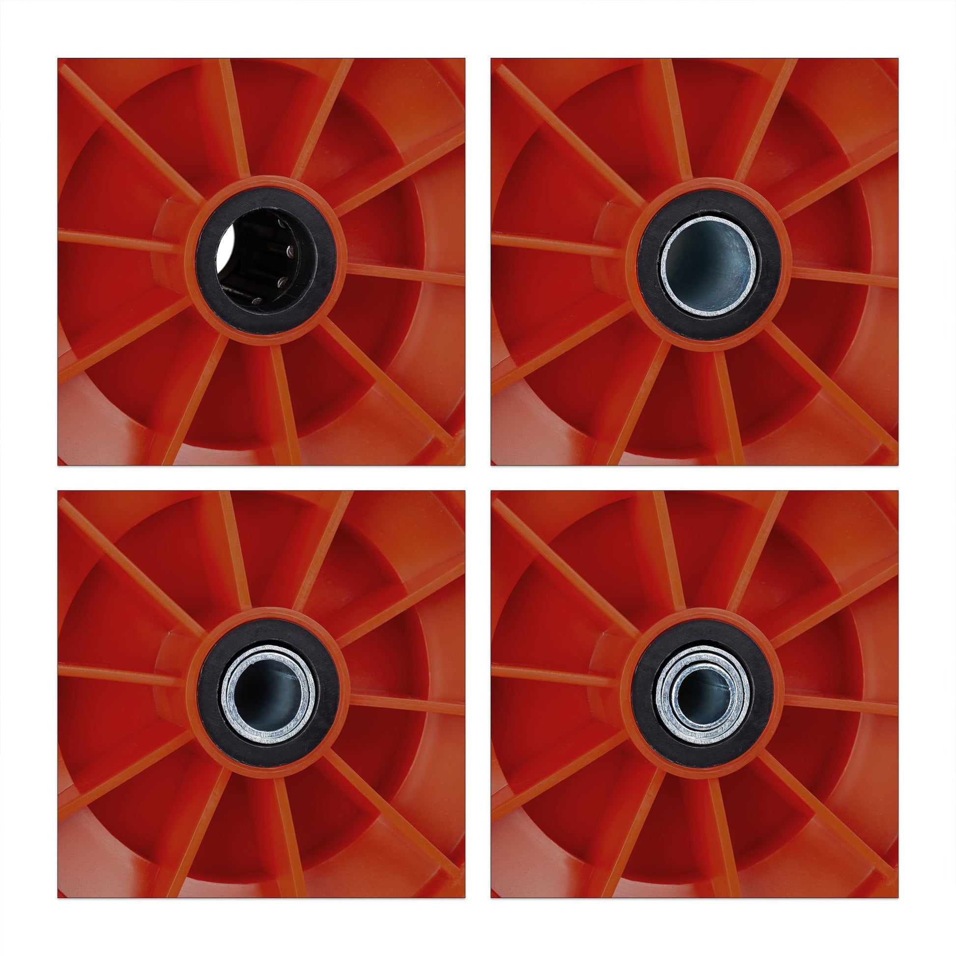 Schubkarrenrad Vollgummi 4.00-6 Blau-Rot von Relaxdays