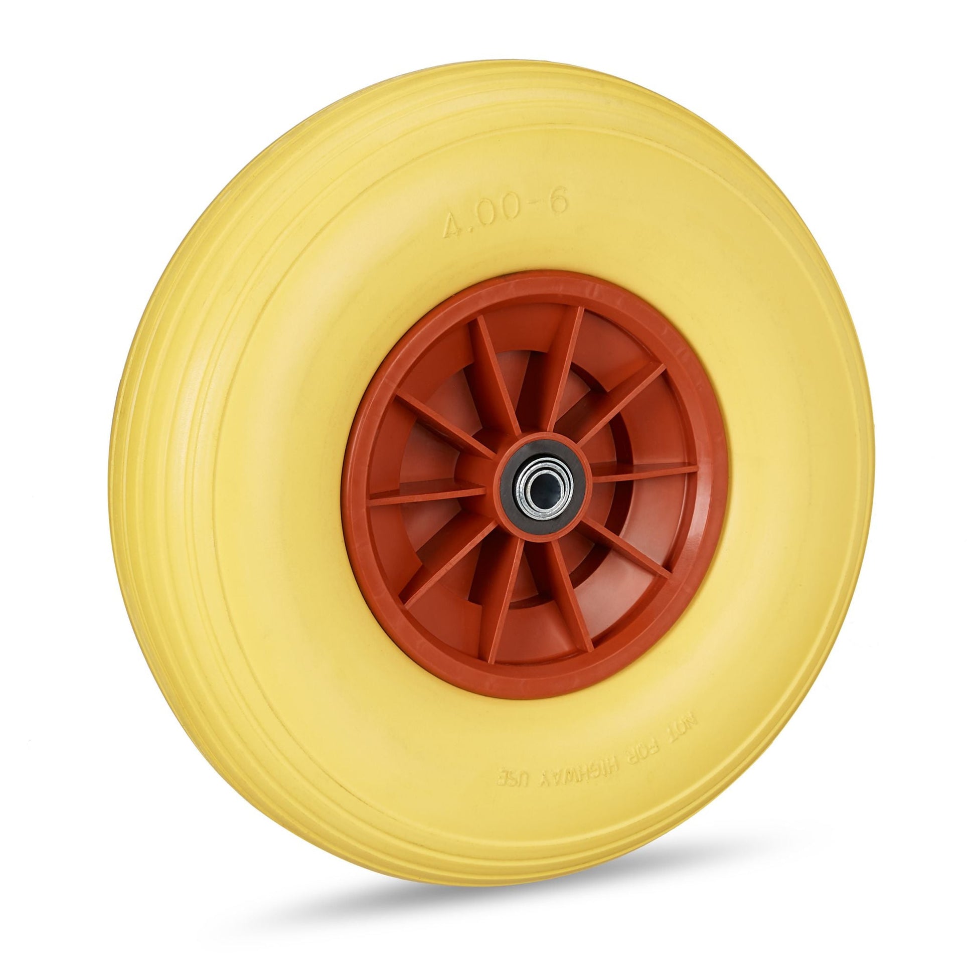 Schubkarrenrad Vollgummi 4.00-6 Gelb-Rot von Relaxdays