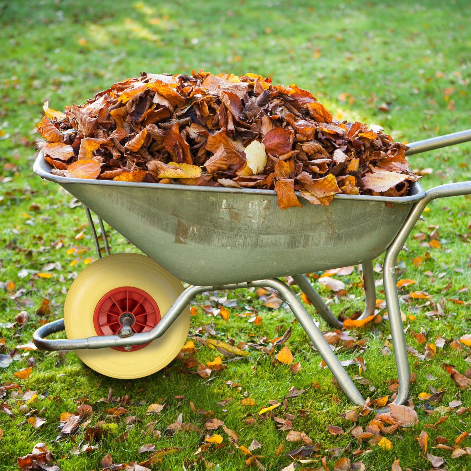 Schubkarrenrad Vollgummi 4.00-6 Gelb-Rot von Relaxdays