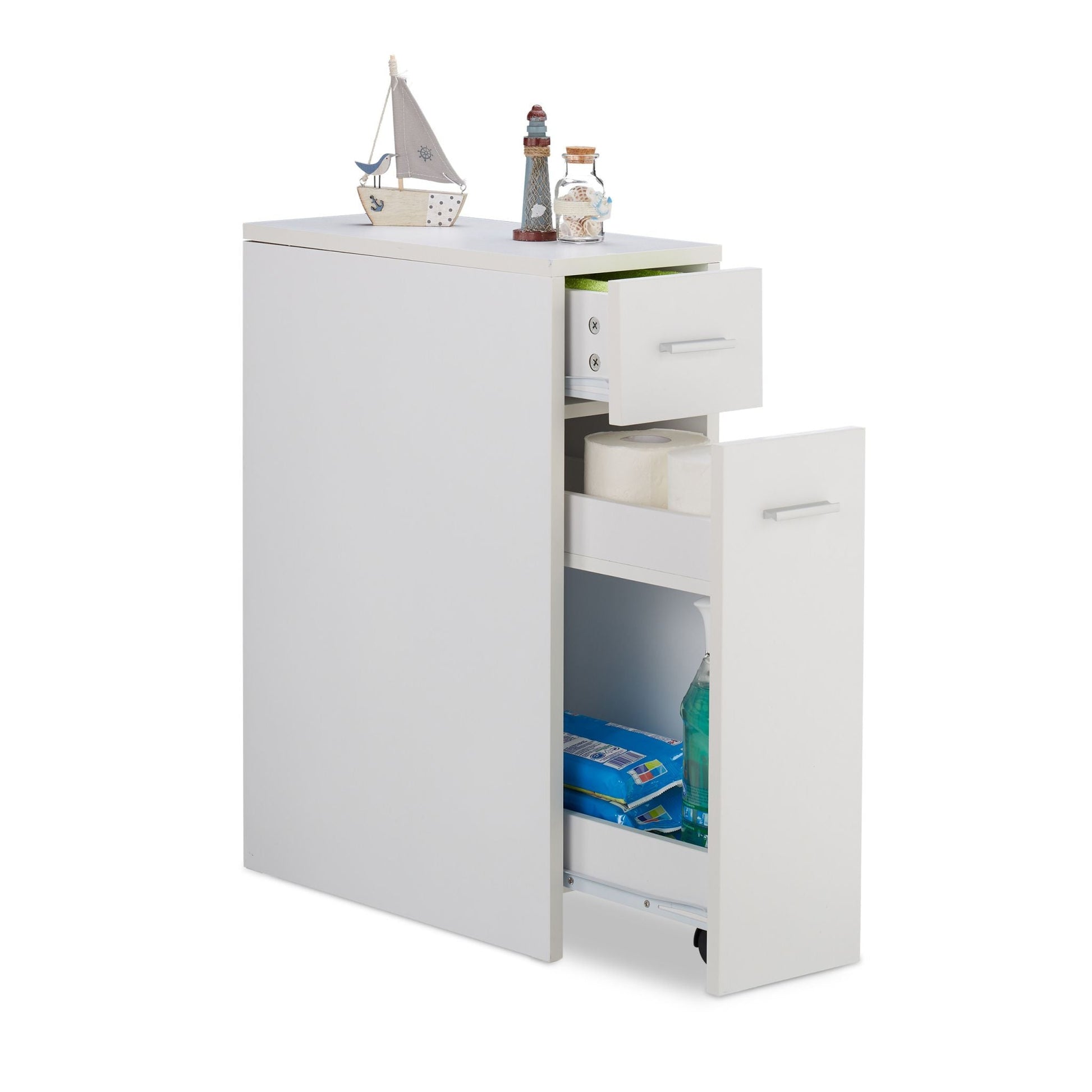 Nischenschrank Weiss-Silber von Relaxdays