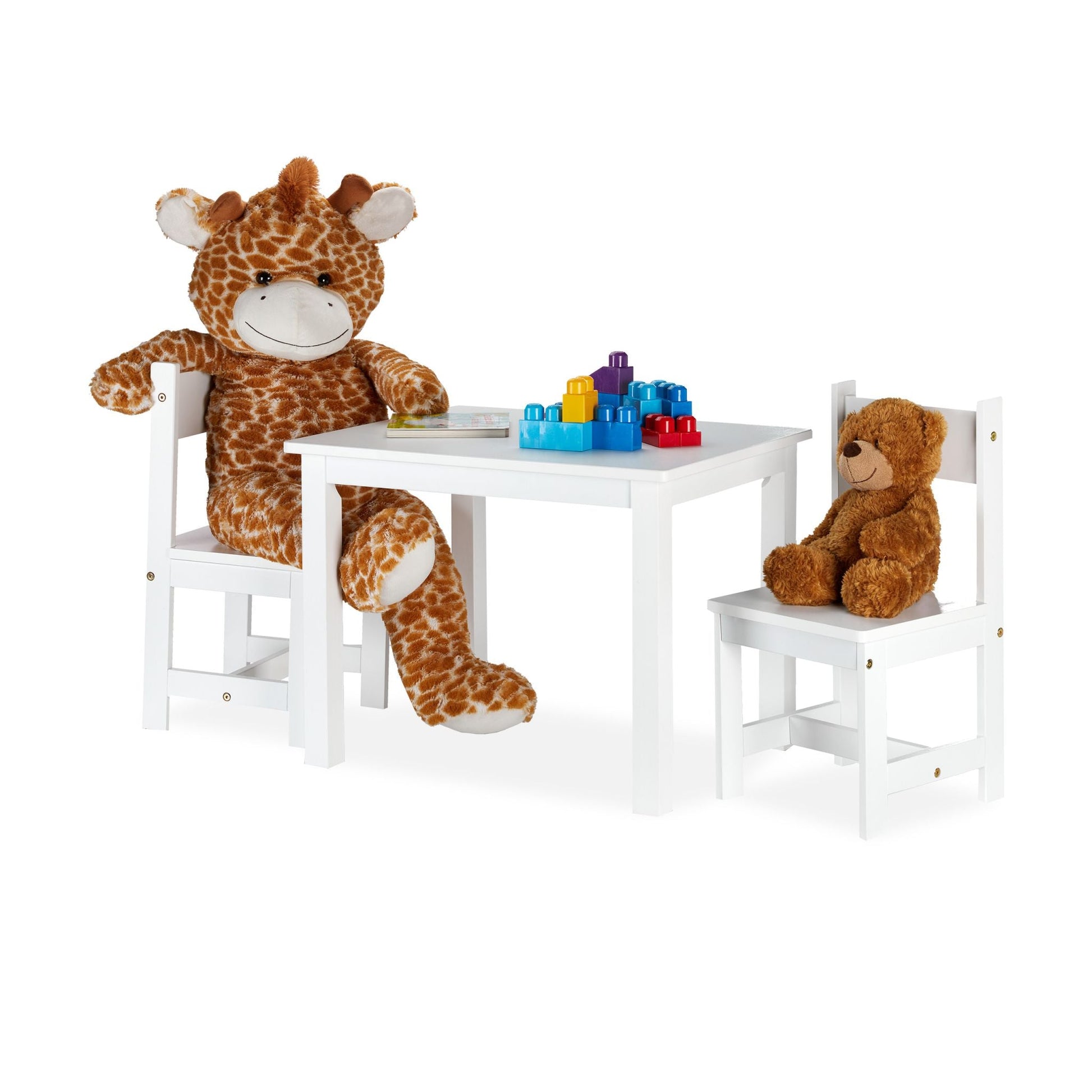 Kindersitzgruppe weiss mit 2 Stühlen Weiss von Relaxdays