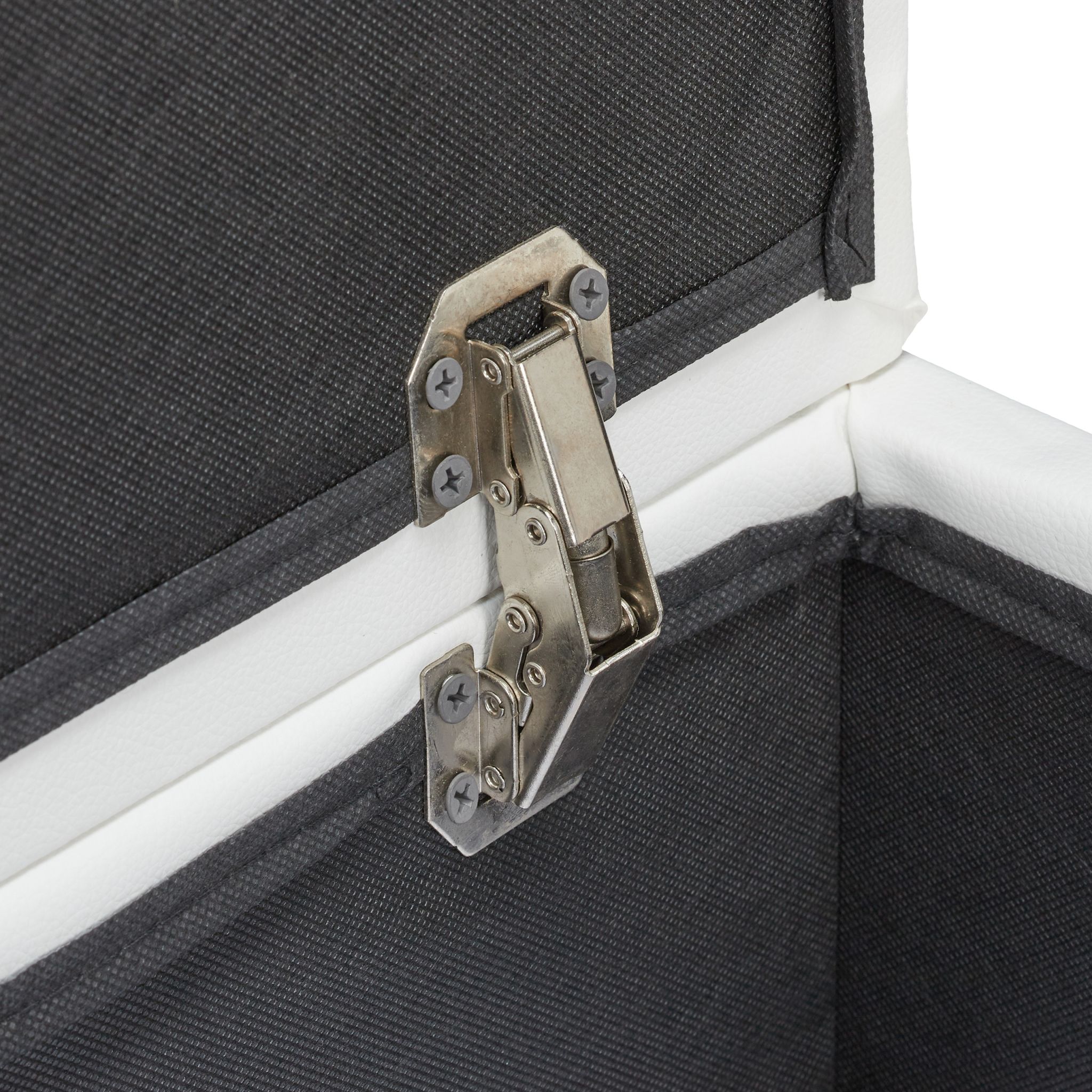 Sitzhocker mit Stauraum Kunstleder Weiss-Hellbraun von Relaxdays