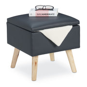 Sitzhocker mit Stauraum Kunstleder Anthrazit-Hellbraun von Relaxdays