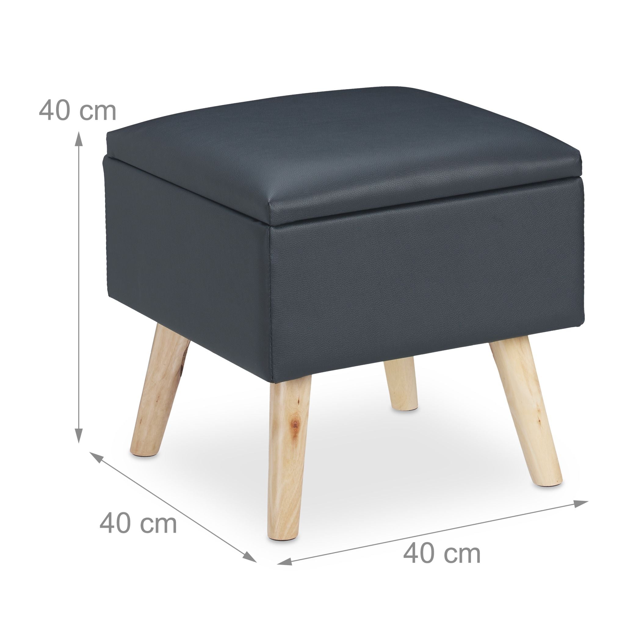Sitzhocker mit Stauraum Kunstleder Anthrazit-Hellbraun von Relaxdays