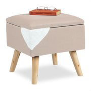 Hocker mit Stauraum Beige-Hellbraun von Relaxdays