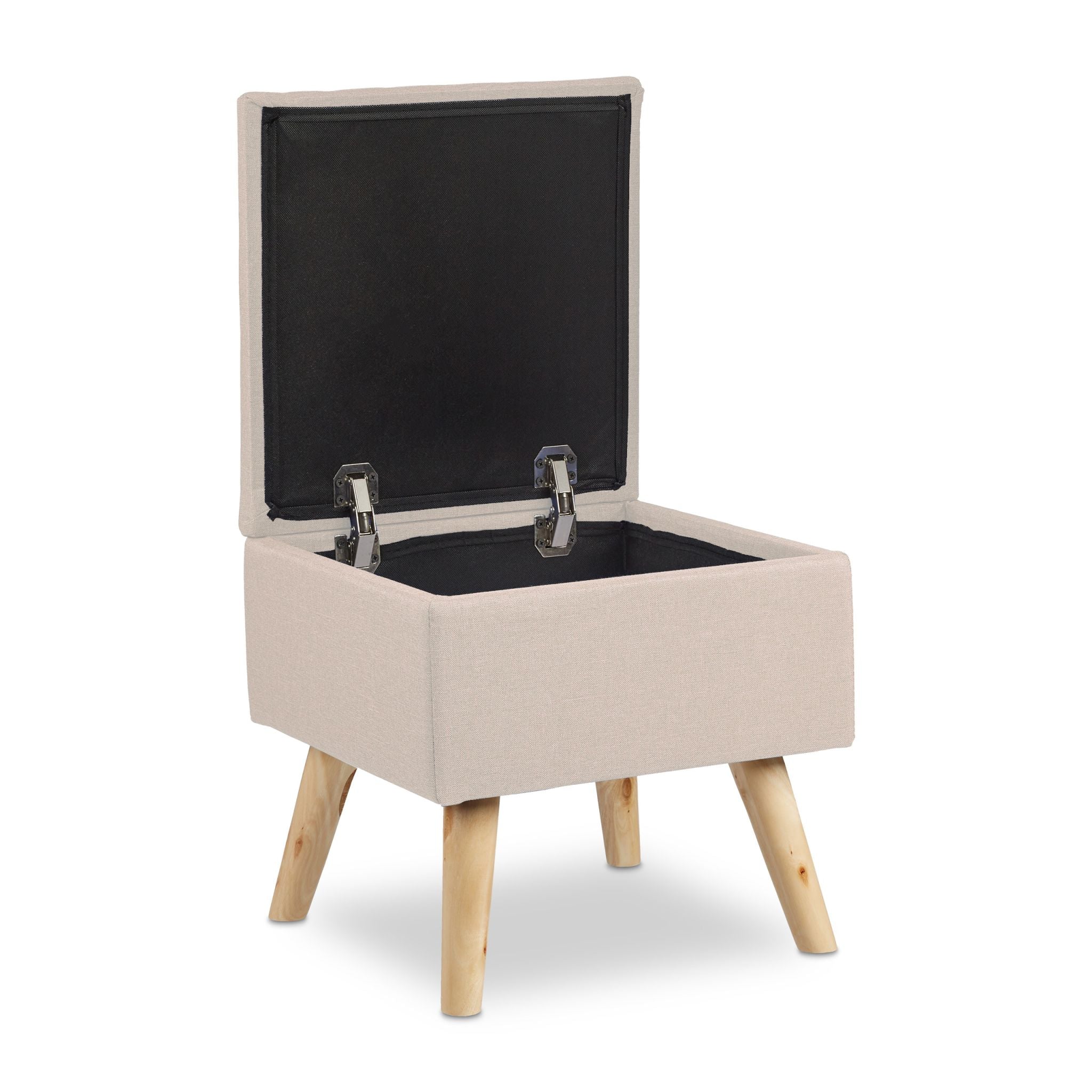 Hocker mit Stauraum Beige-Hellbraun von Relaxdays