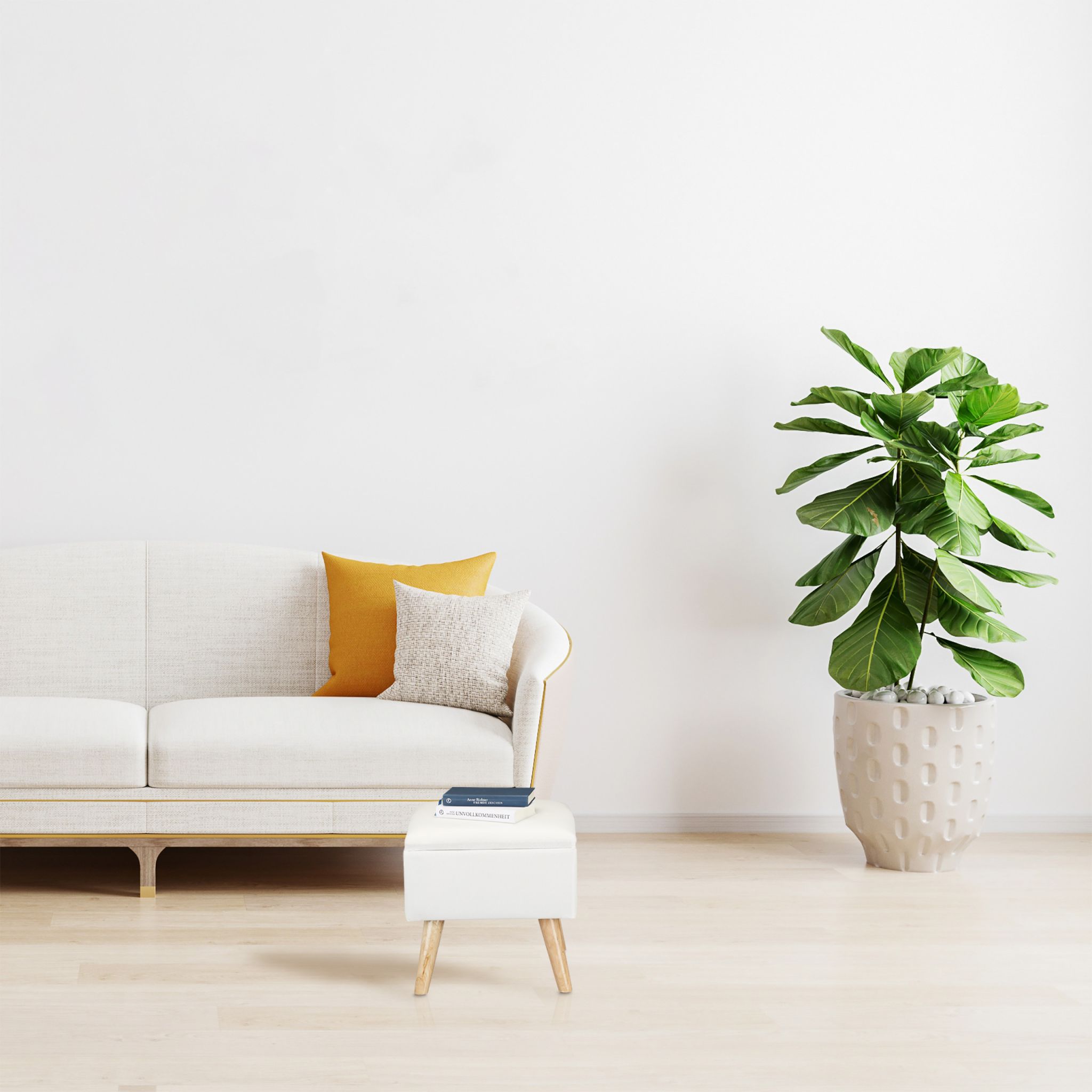 Hocker mit Stauraum Hellbraun-Schwarz von Relaxdays