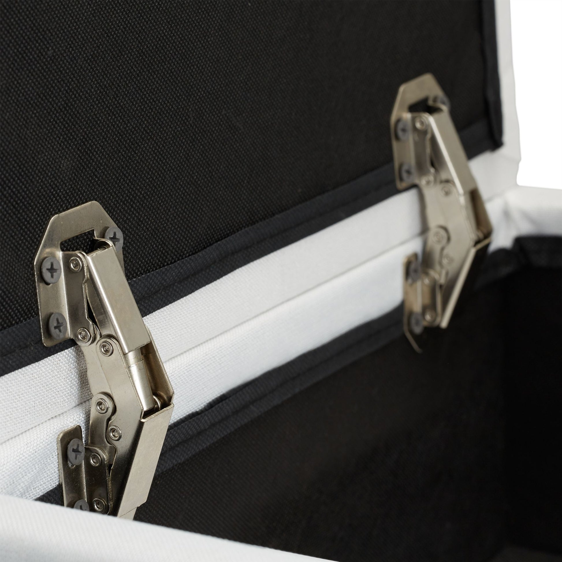Hocker mit Stauraum Weiss-Hellbraun von Relaxdays