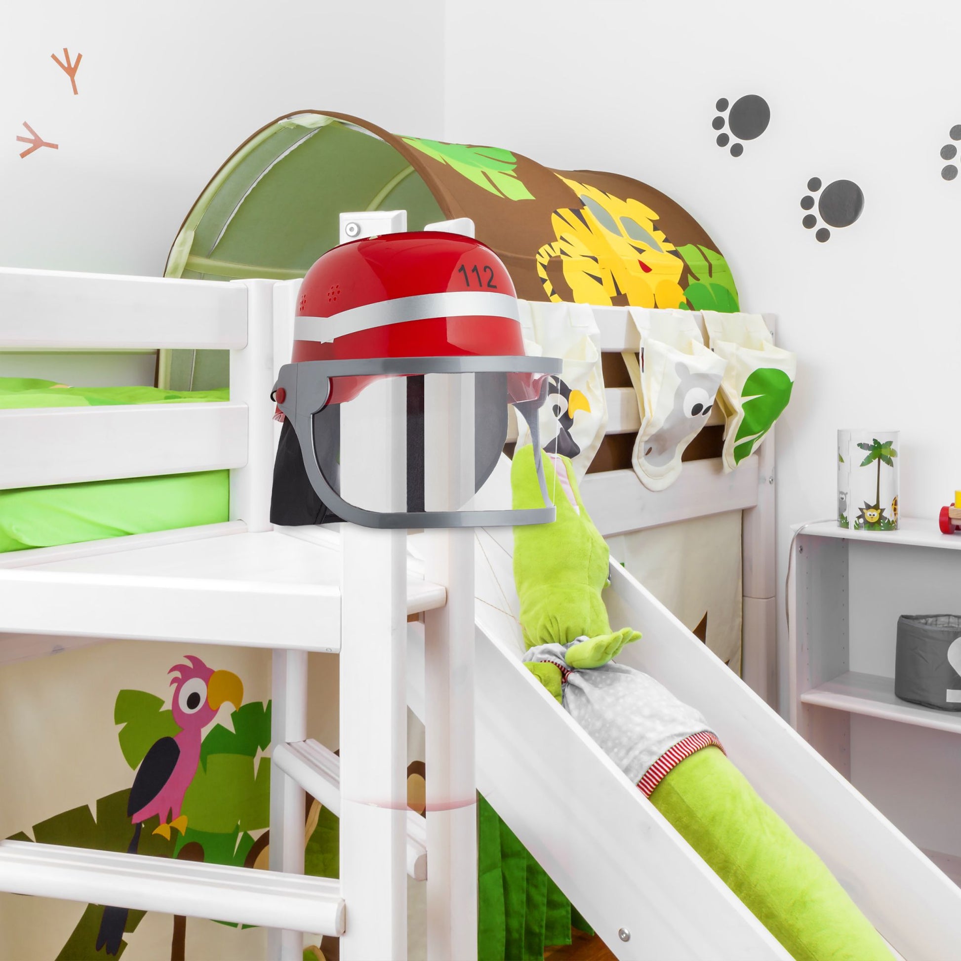 Feuerwehrhelm Kinder Rot-Schwarz-Silber von Relaxdays