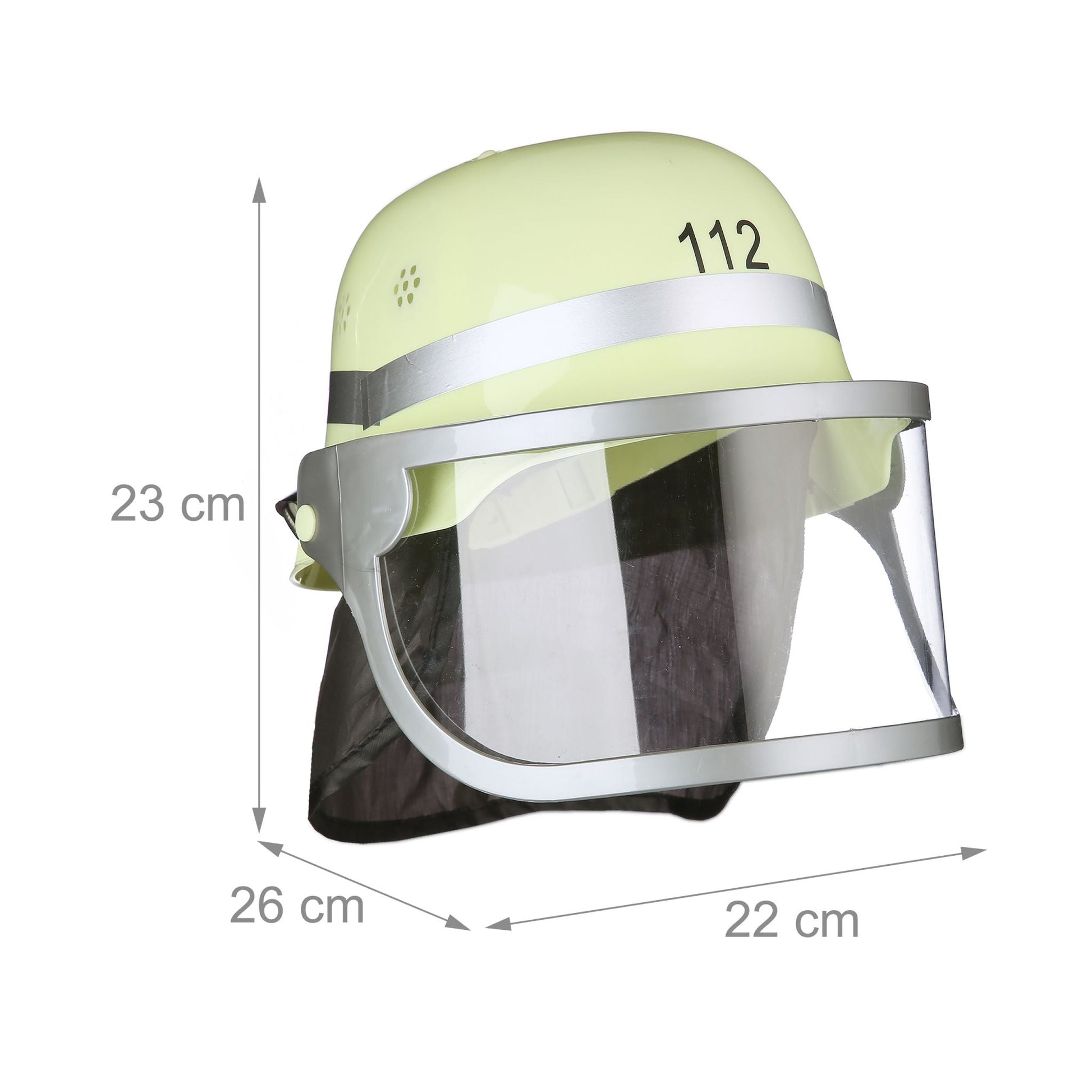 Feuerwehrhelm Kinder mit Blaulicht Blau-Gelb-Schwarz von Relaxdays