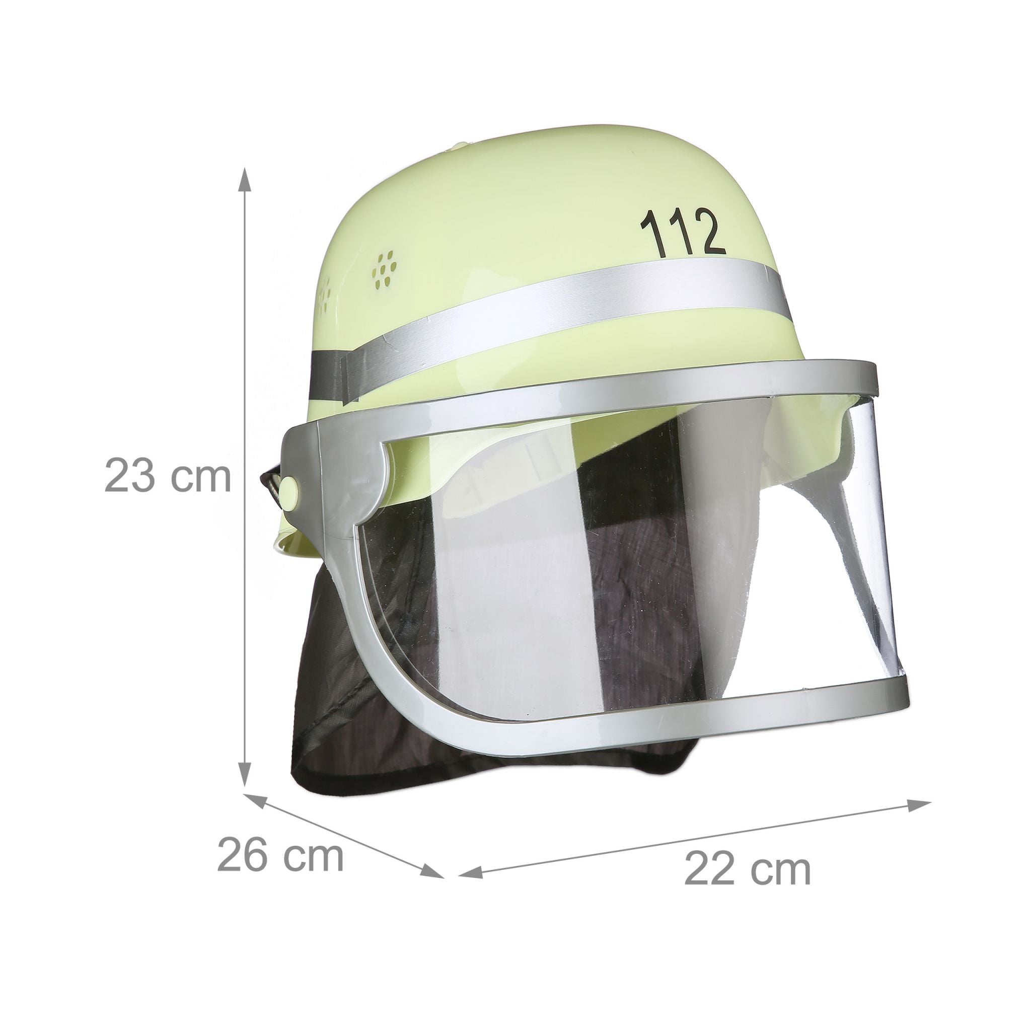 Feuerwehrhelm Kinder mit Blaulicht Blau-Gelb-Schwarz von Relaxdays