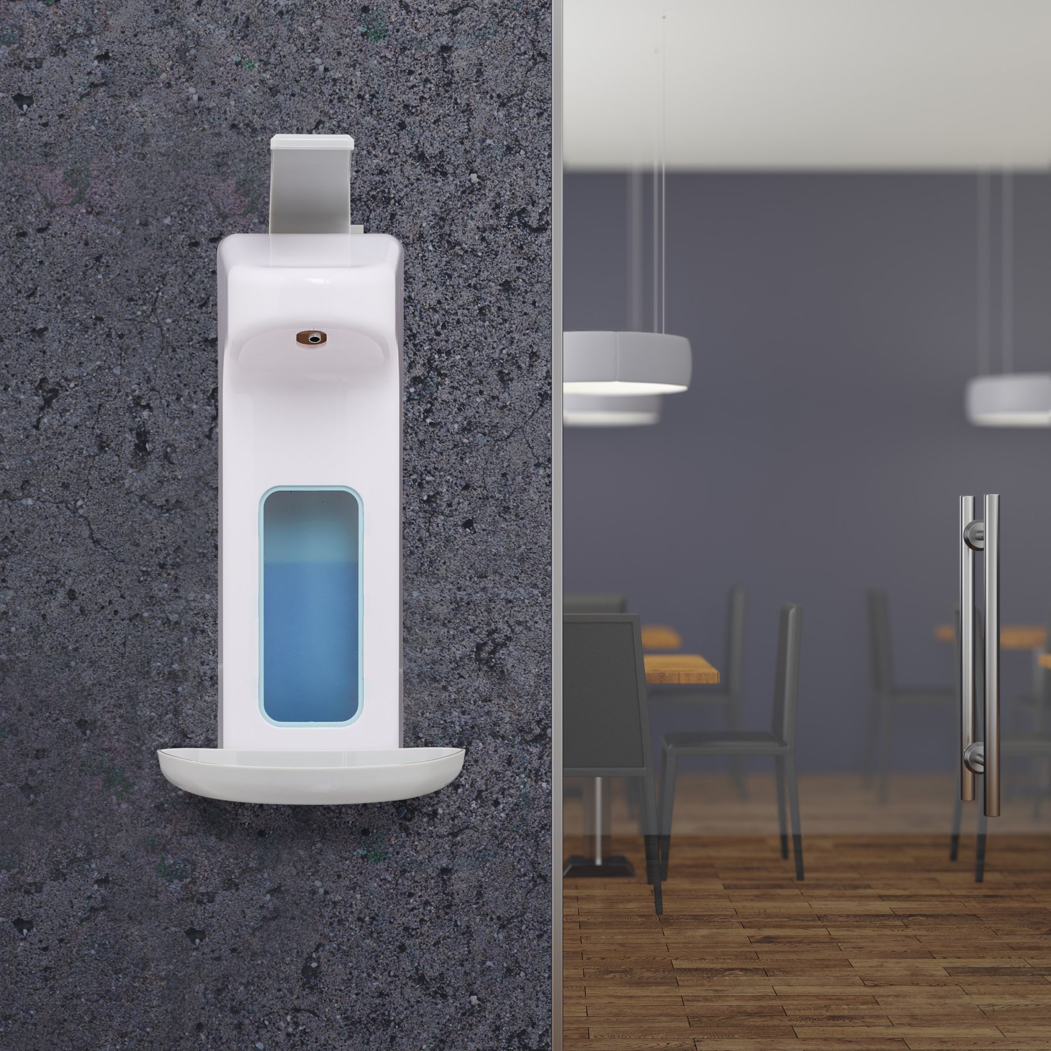 Eurospender 1000 ml Weiss-Grau von Relaxdays