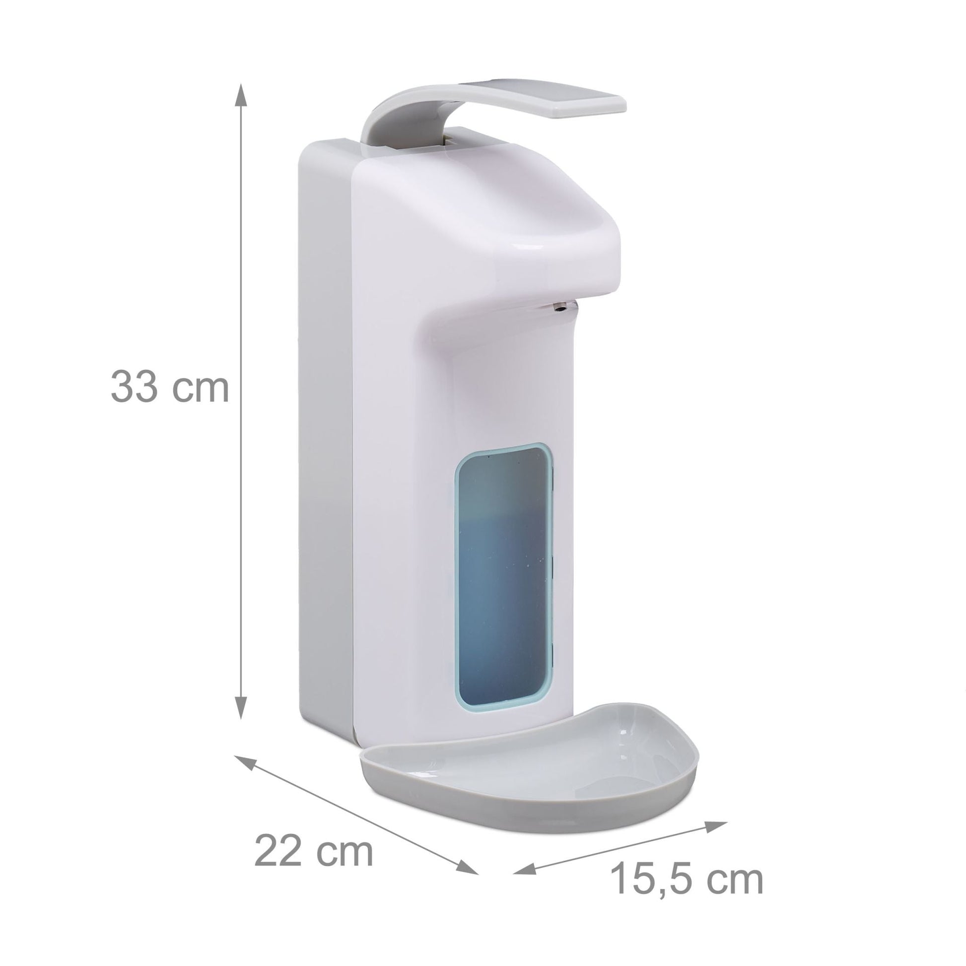 Eurospender 1000 ml Weiss-Grau von Relaxdays