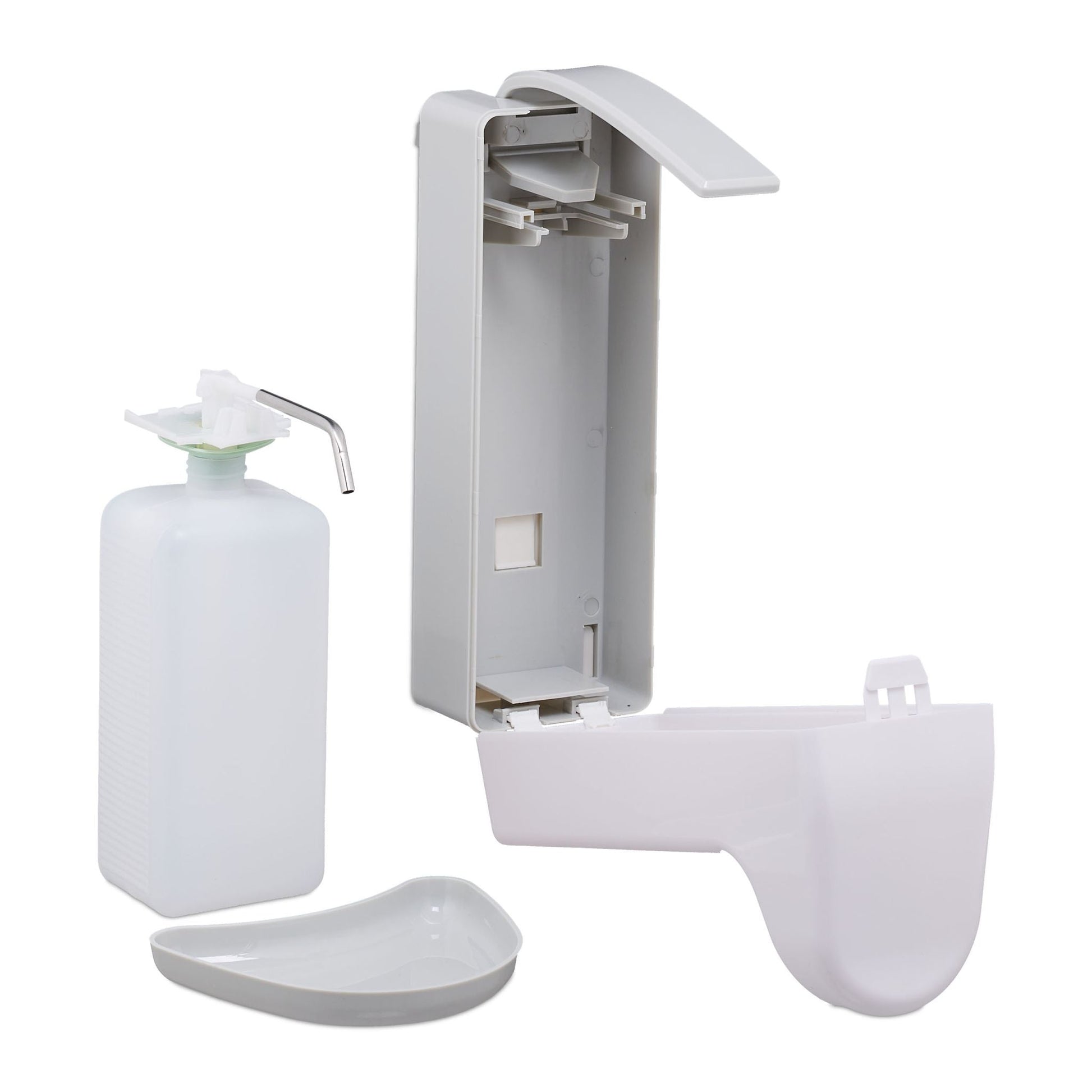 Eurospender 1000 ml Weiss-Grau von Relaxdays