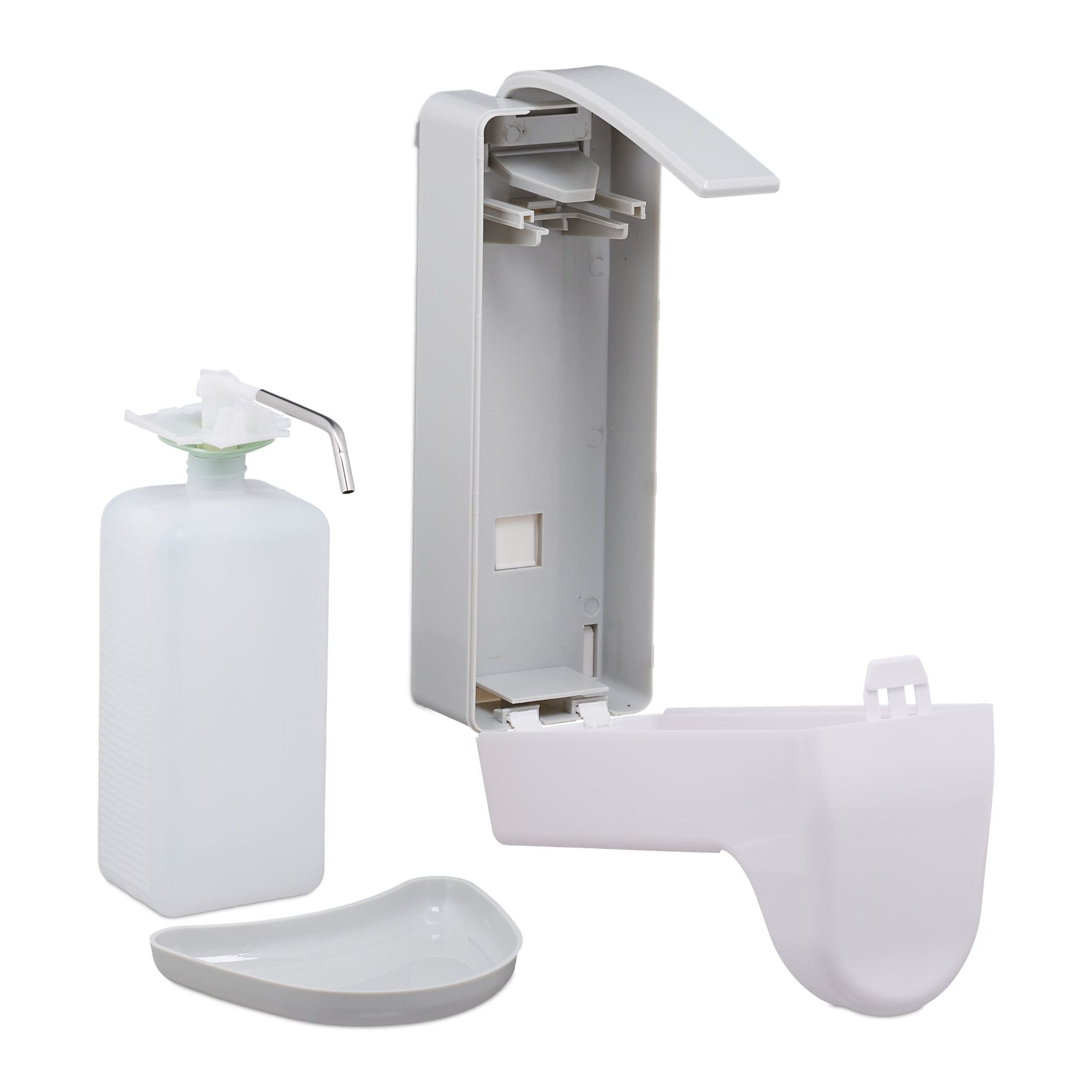 Eurospender 1000 ml Weiss-Grau von Relaxdays