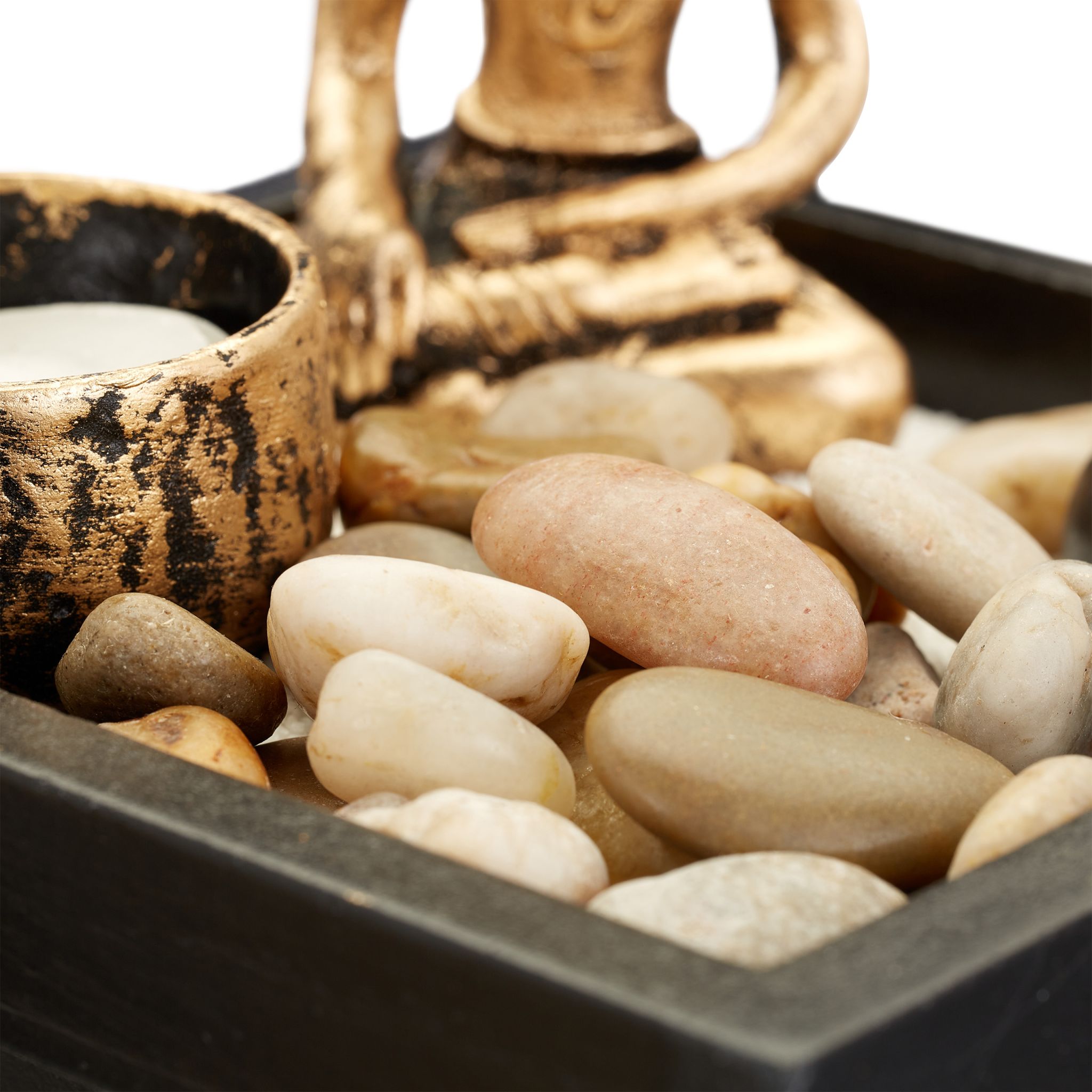 Zen Garten mit Buddha Braun-Schwarz