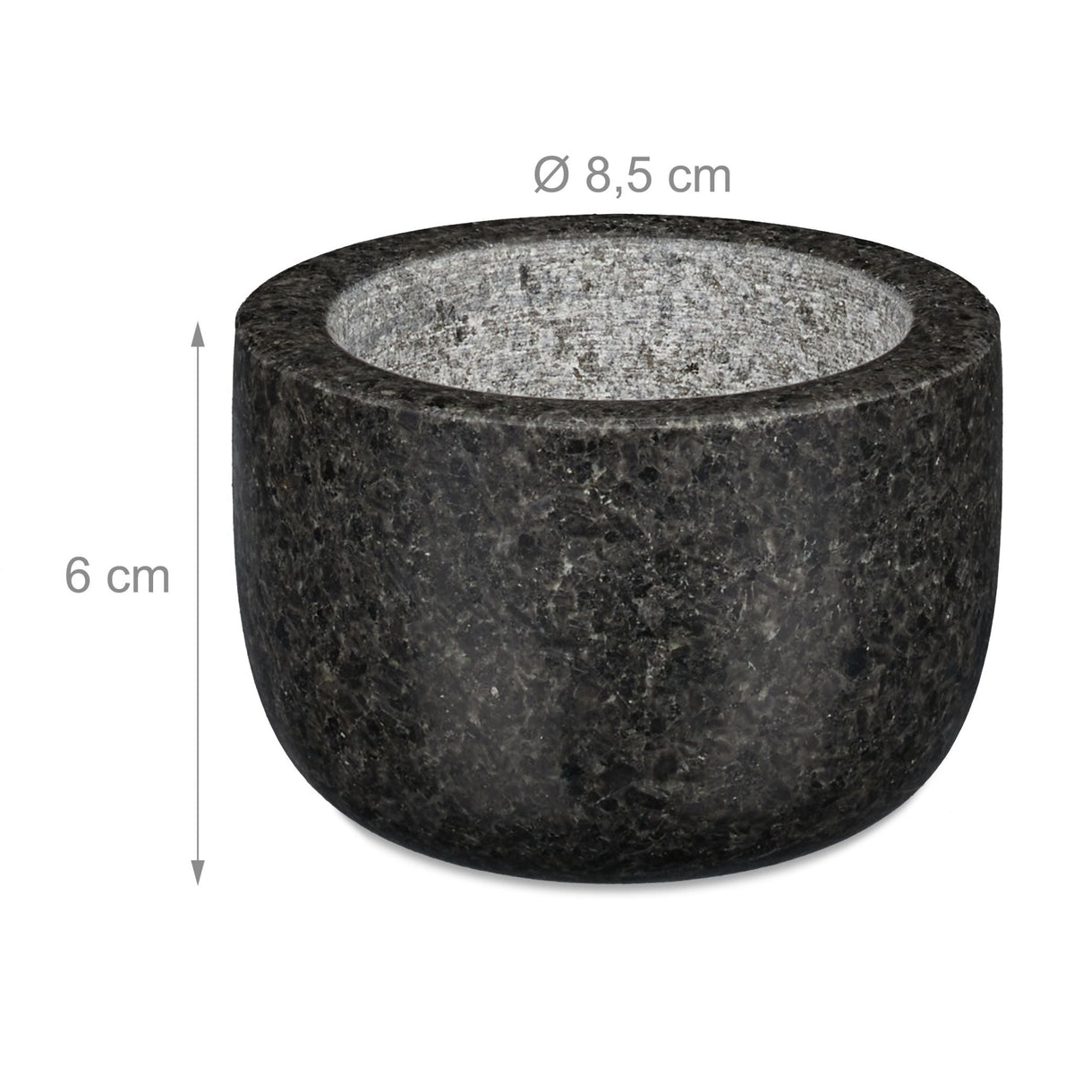 Granit Mörser mit Stössel klein Anthrazit von Relaxdays