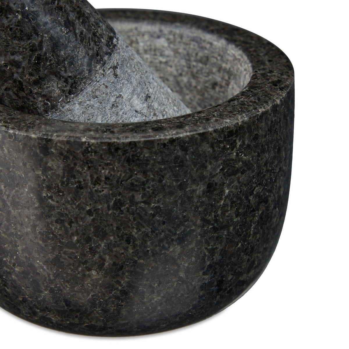Granit Mörser mit Stössel klein Anthrazit von Relaxdays