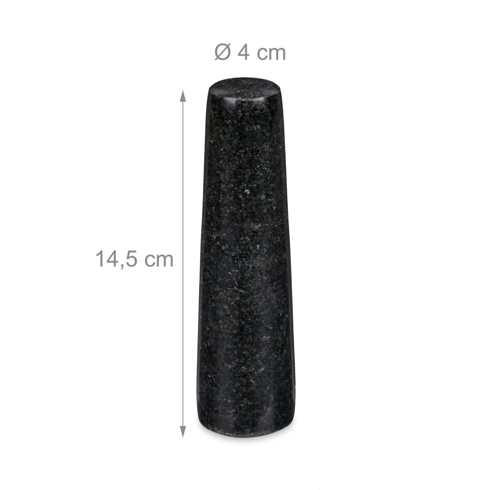 Granit Mörser mit Stössel XL Schwarz von Relaxdays