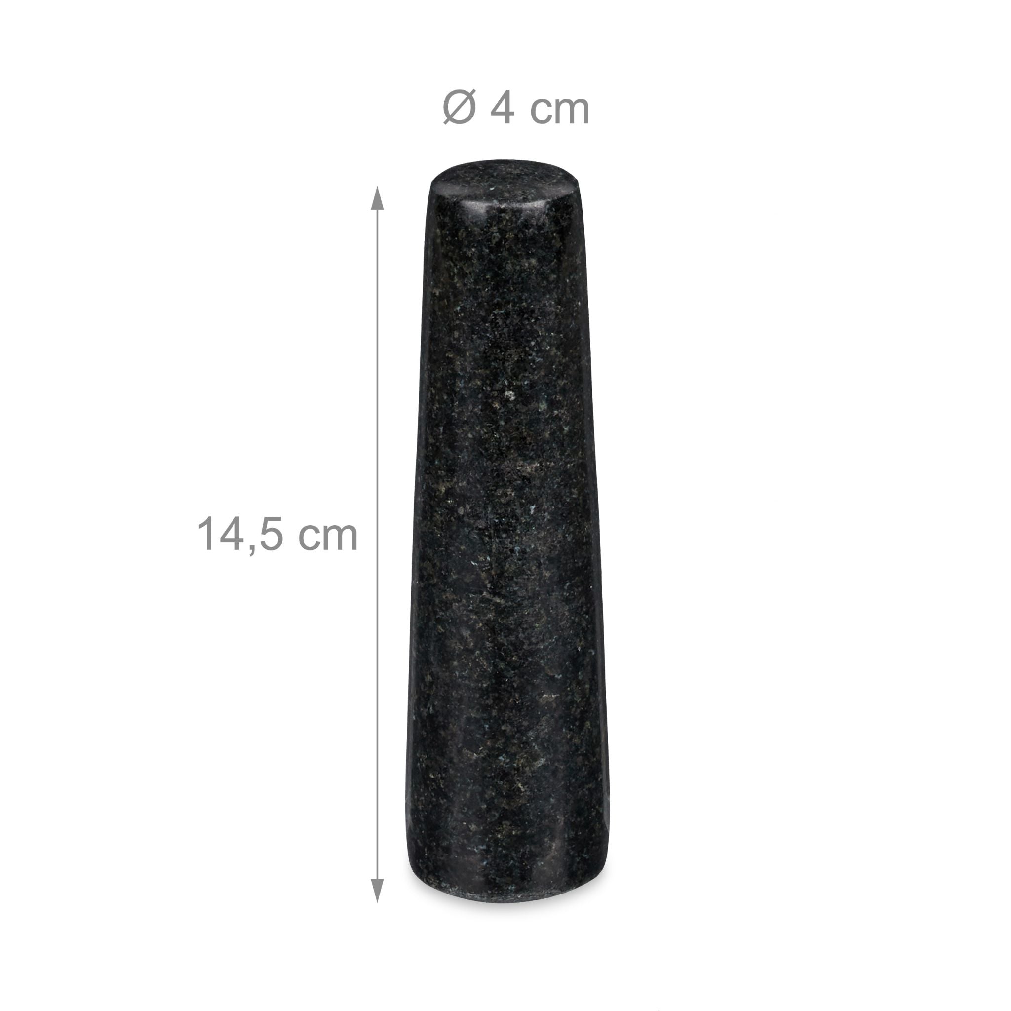 Granit Mörser mit Stössel XL Schwarz von Relaxdays