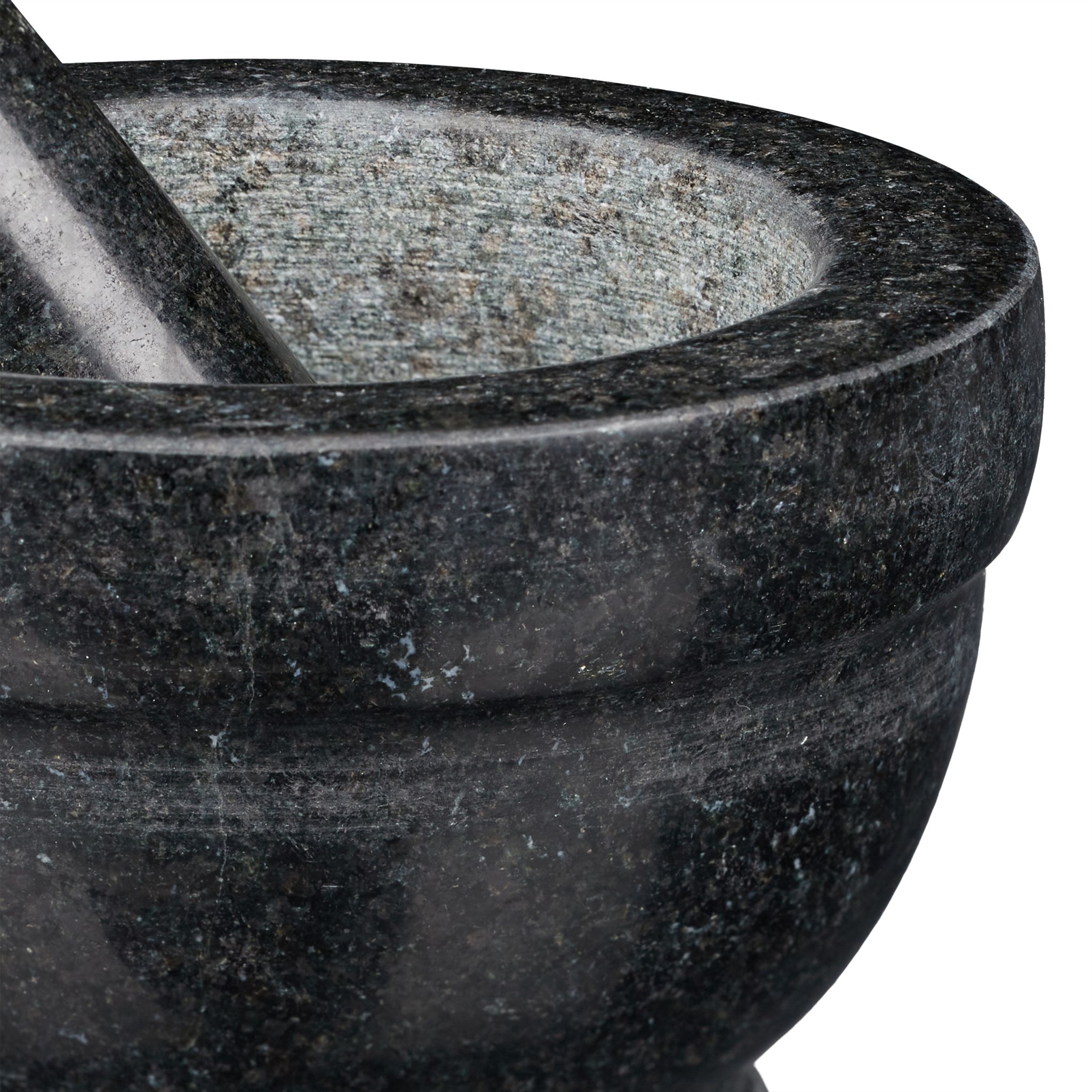 Granit Mörser mit Stössel XL Schwarz von Relaxdays