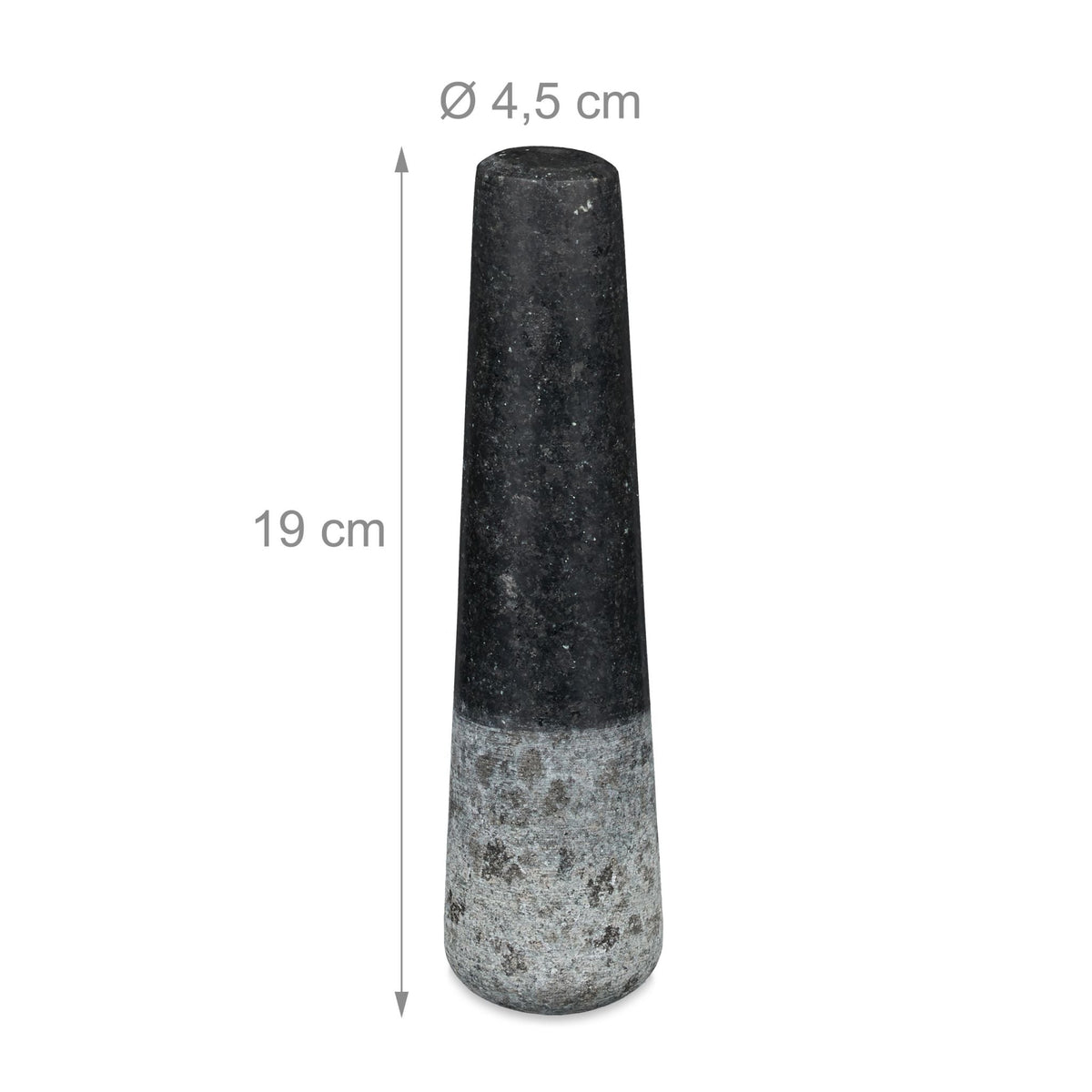 Granit Mörser mit Stössel 20cm Schwarz-Grau von Relaxdays
