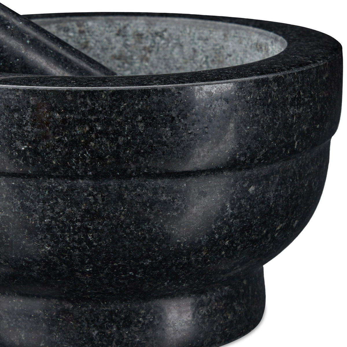 Granit Mörser mit Stössel 20cm Schwarz-Grau von Relaxdays