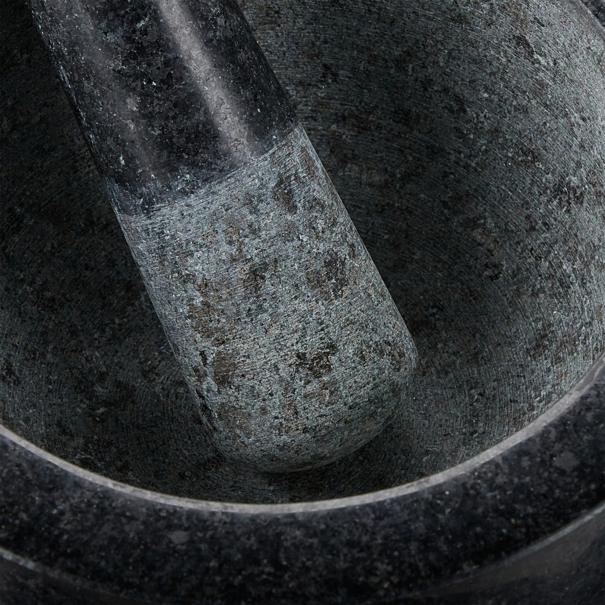Granit Mörser mit Stössel 20cm Schwarz-Grau von Relaxdays
