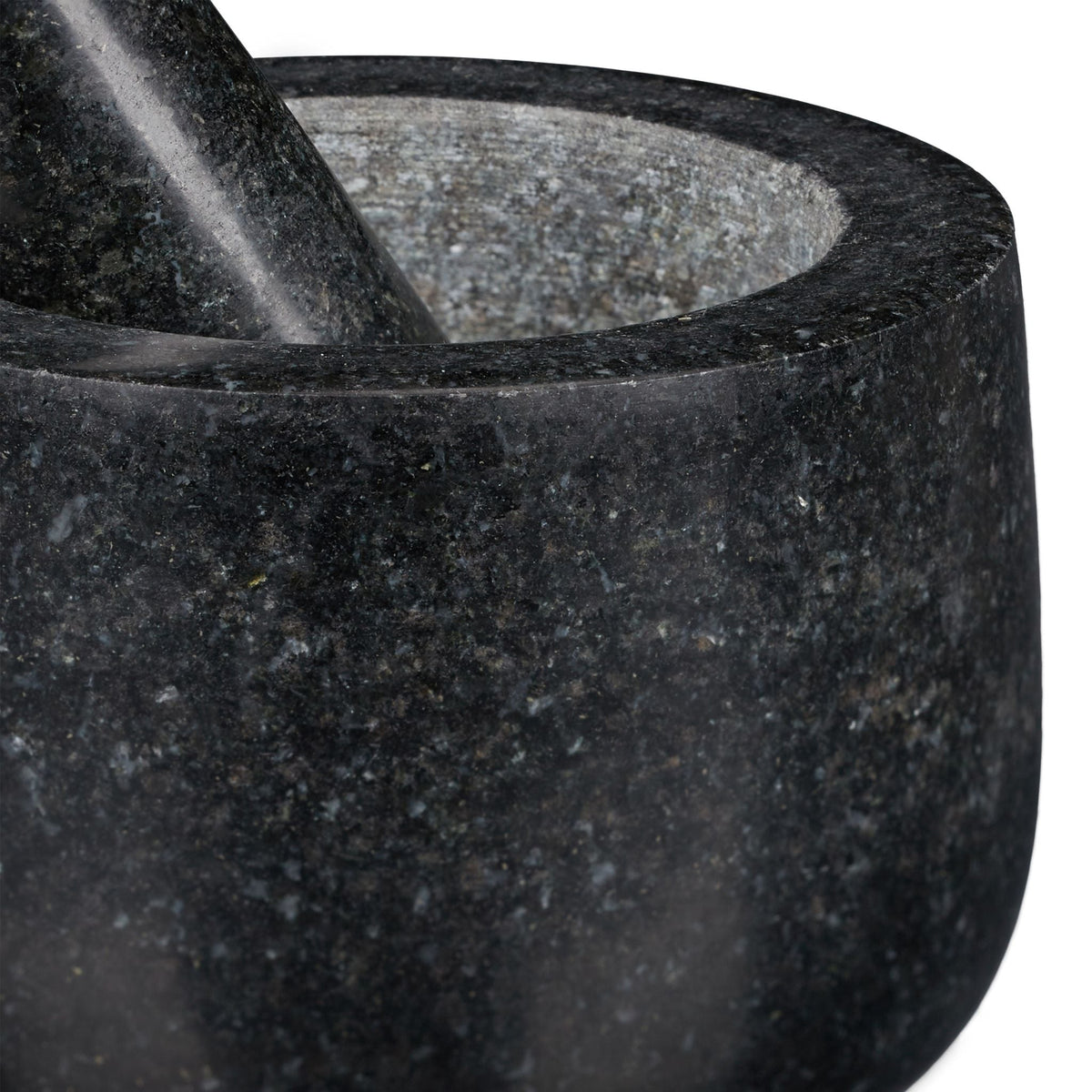 Granit Mörser mit Stössel 12cm Schwarz von Relaxdays