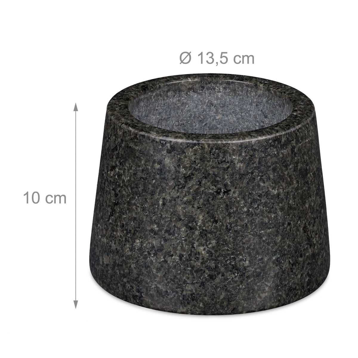 Granitmörser mit Stössel für Pesto Anthrazit von Relaxdays