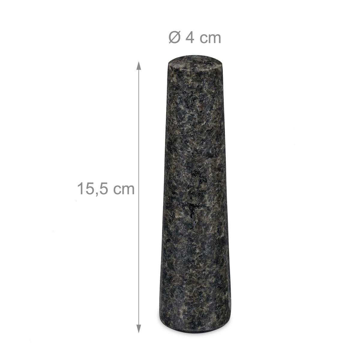 Granitmörser mit Stössel für Pesto Anthrazit von Relaxdays