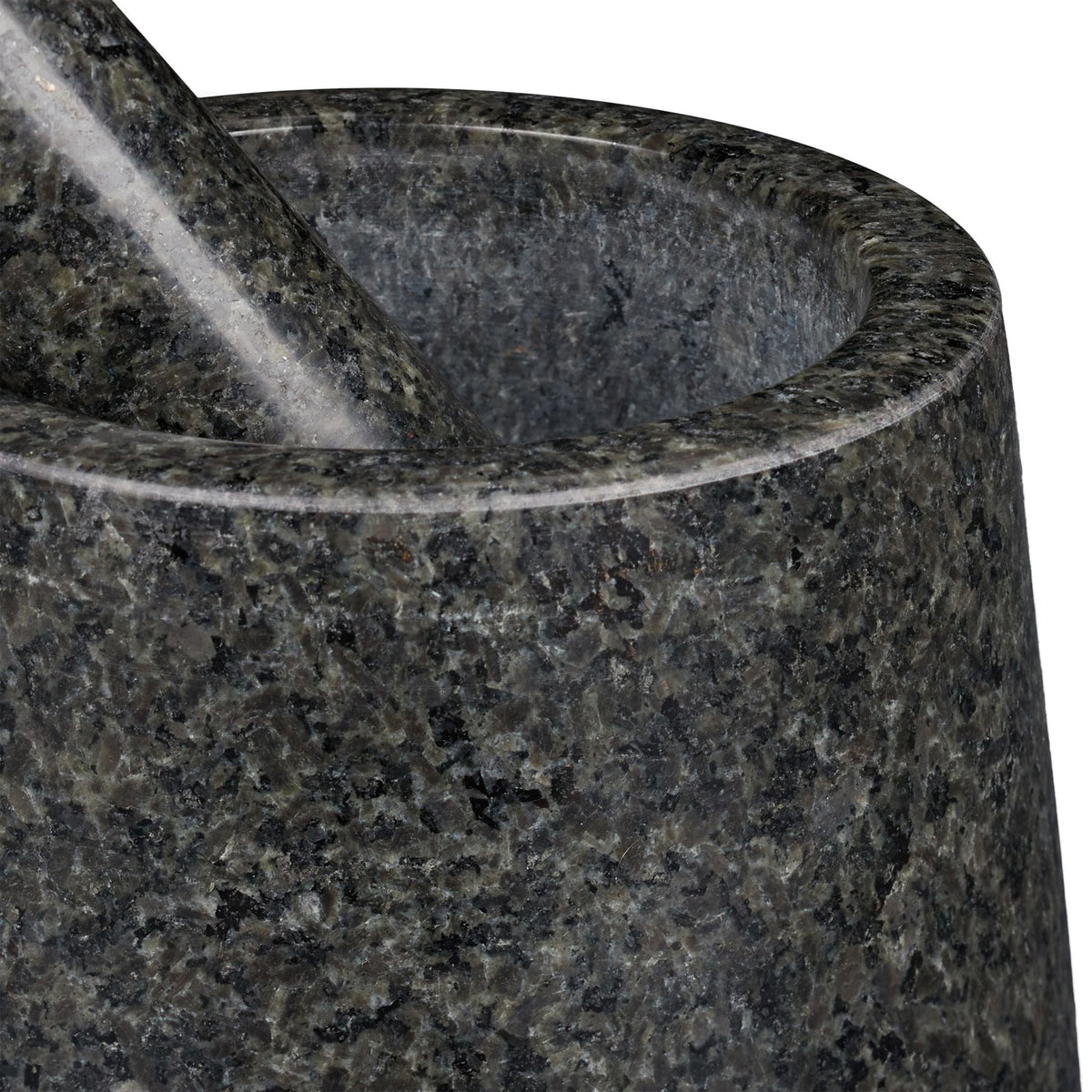 Granitmörser mit Stössel für Pesto Anthrazit von Relaxdays