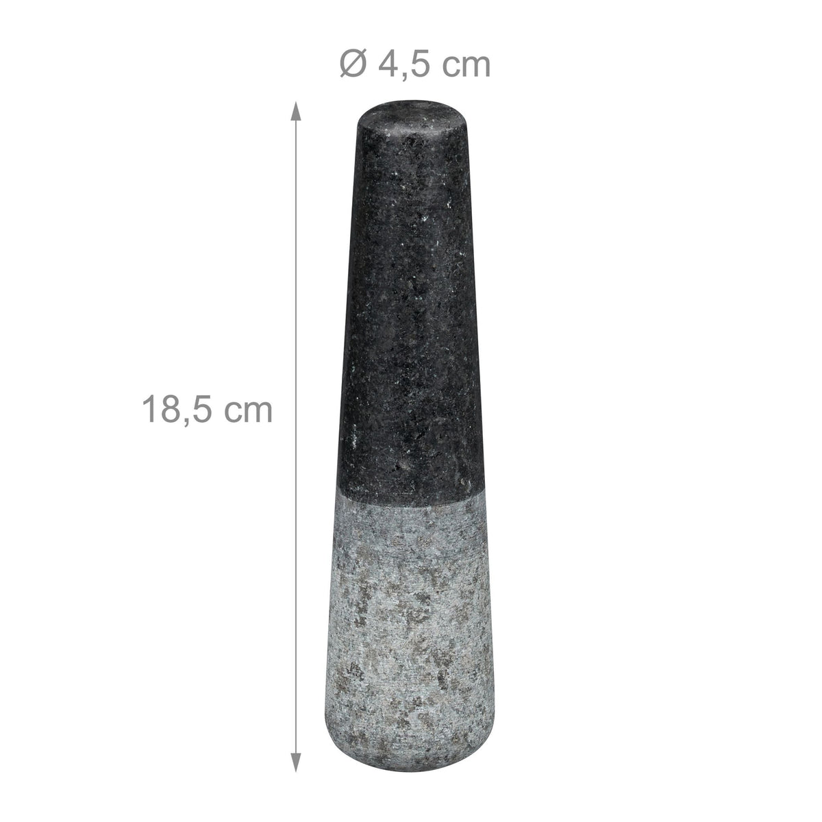 Eckiger Mörser mit Stössel Granit Schwarz-Grau von Relaxdays