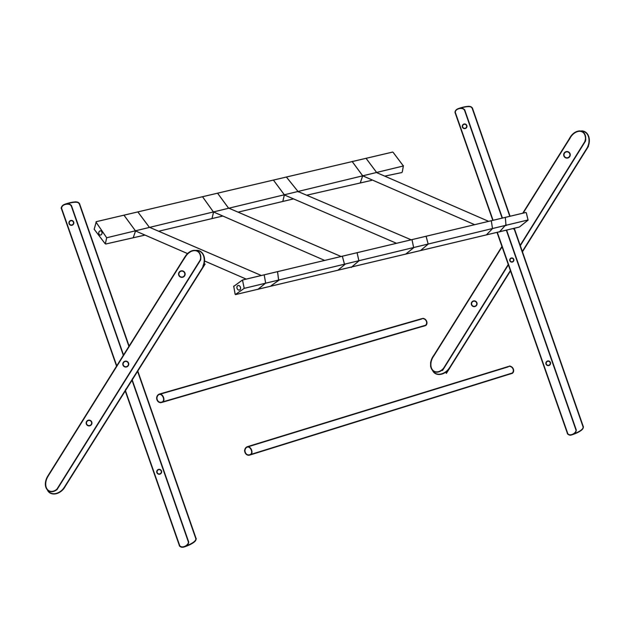 Kofferständer Holz klappbar Dunkelbraun-Schwarz von Relaxdays