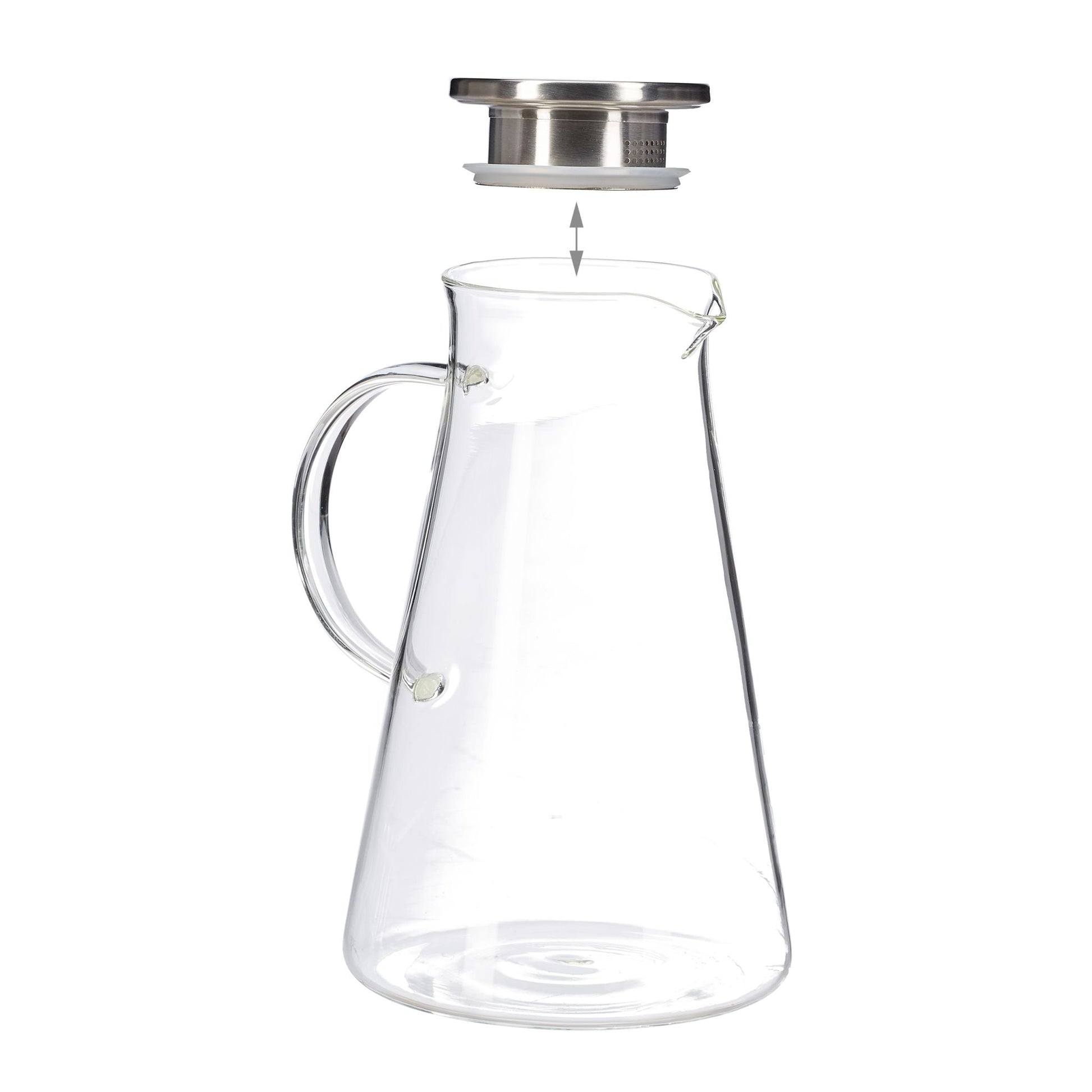 Glaskaraffe mit Deckel 1,8L Silber-Transparent von Relaxdays