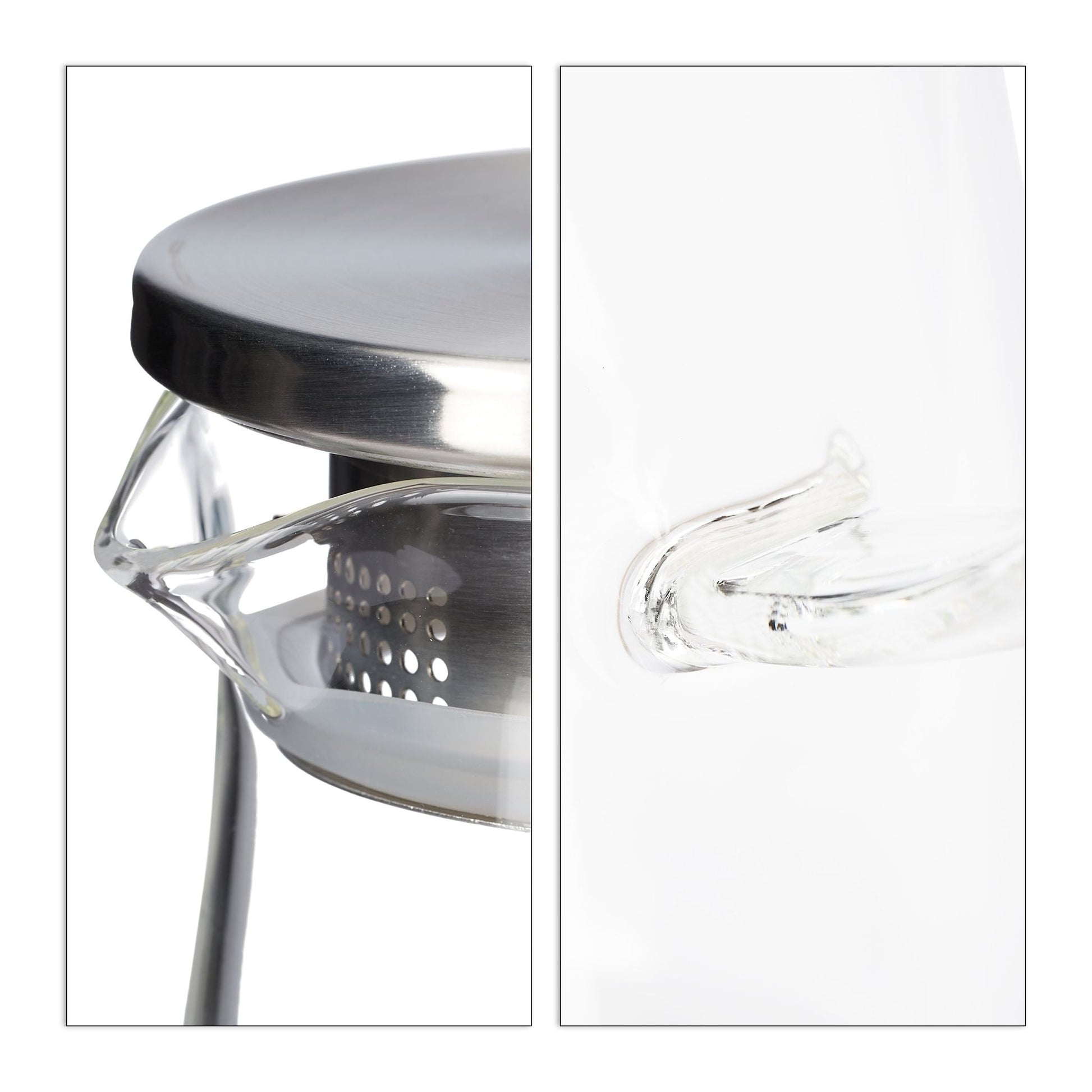 Glaskaraffe mit Deckel 1,8L Silber-Transparent von Relaxdays