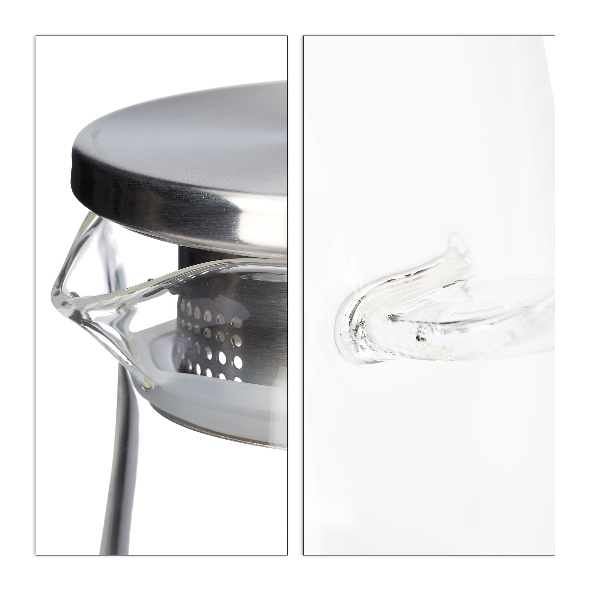 Glaskaraffe mit Deckel 1,8L Silber-Transparent von Relaxdays