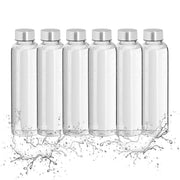 Trinkflasche Glas 500ml 6er-Set Schwarz-Silber-Transparent von Relaxdays