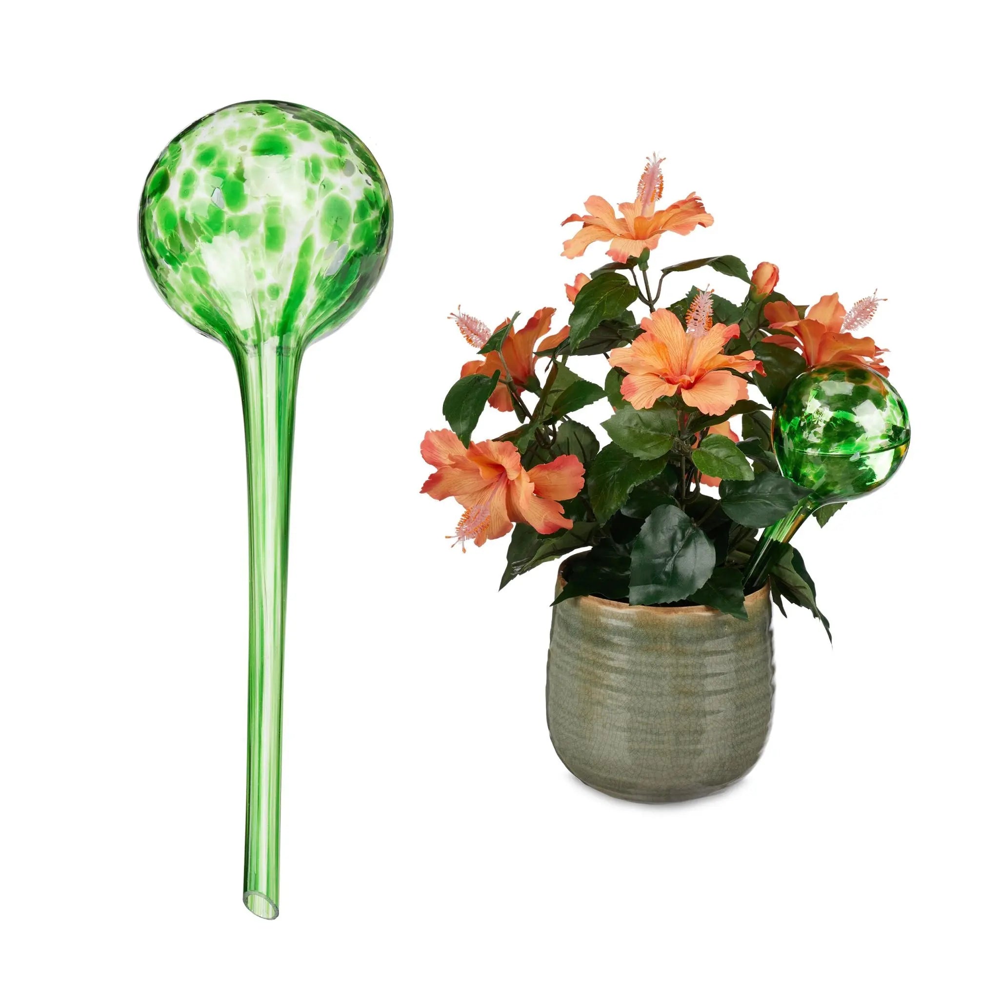 Bewässerungskugel 2er-Set Glas Grün von Relaxdays