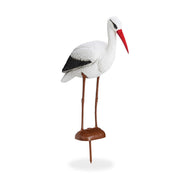 Gartenfigur Storch Weiss-Braun-Schwarz von Relaxdays