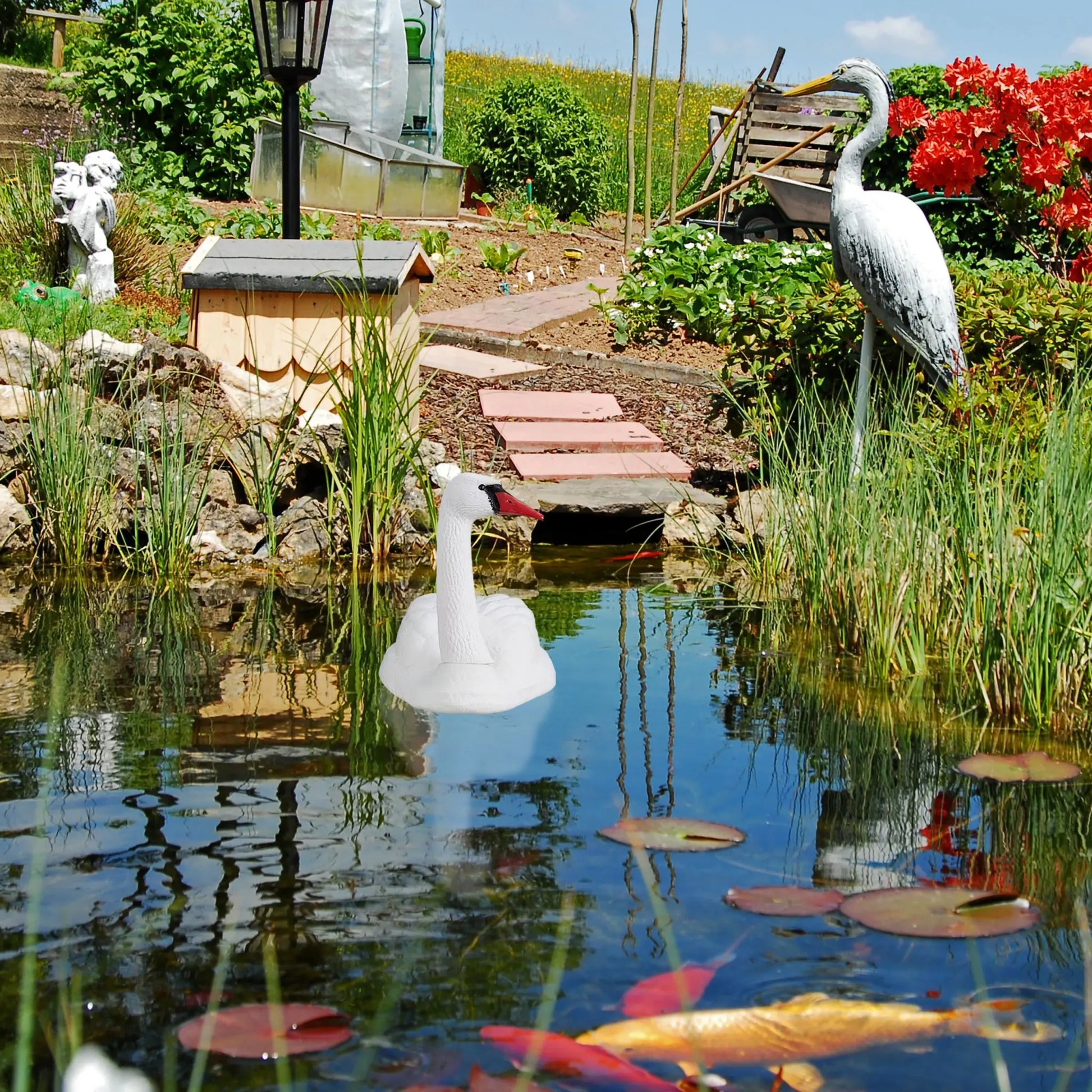 XXL Gartendeko Schwan Weiss von Relaxdays
