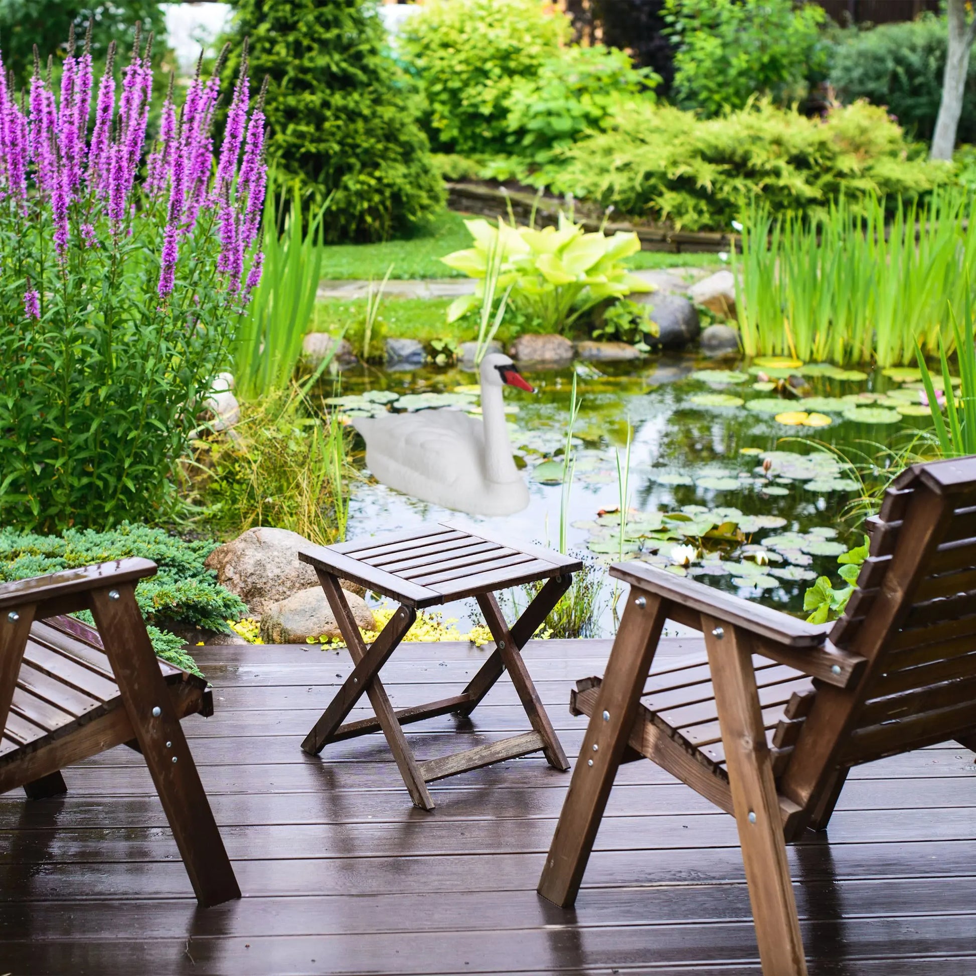 XXL Gartendeko Schwan Weiss von Relaxdays
