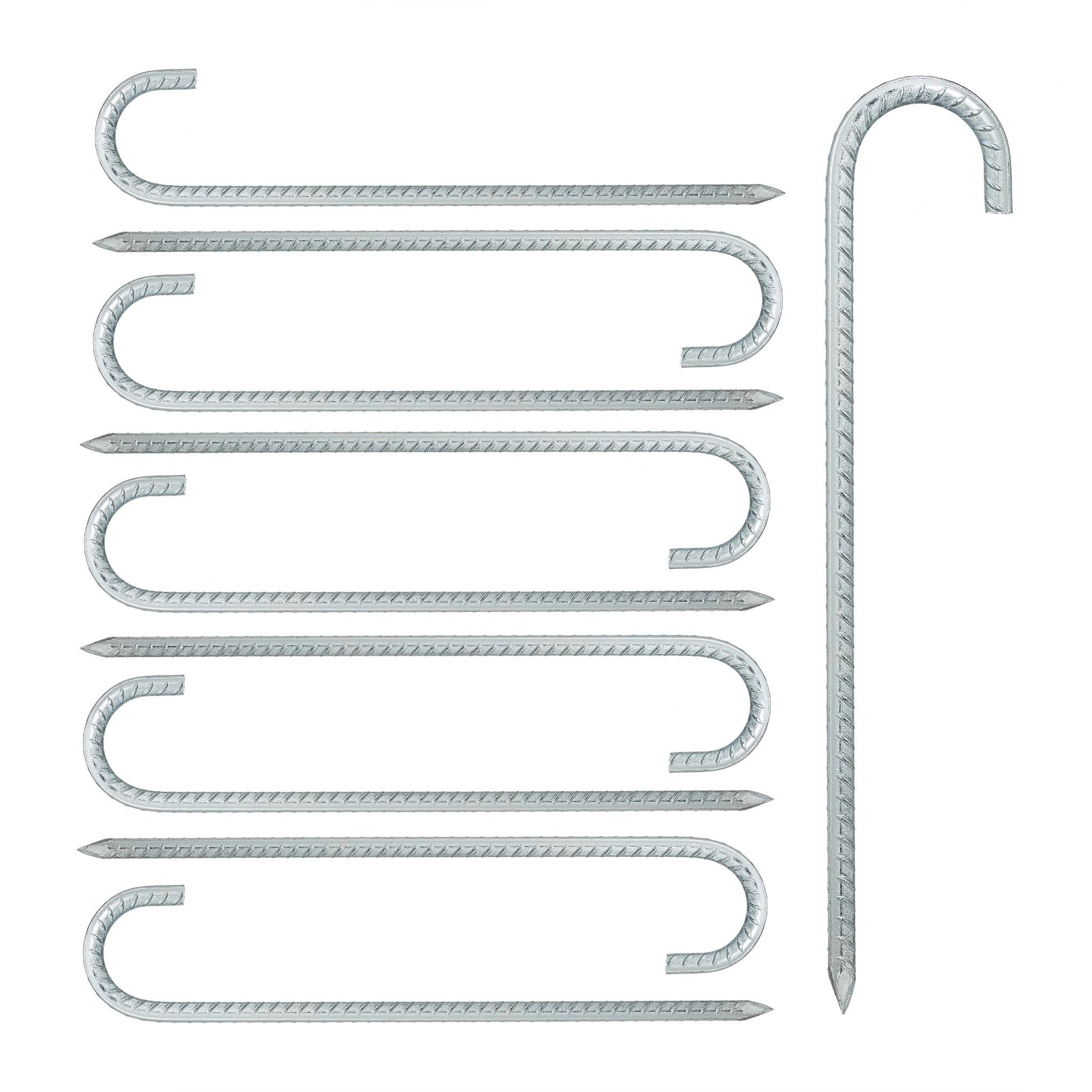 Bodenanker XL 10er-Set Silber von Relaxdays