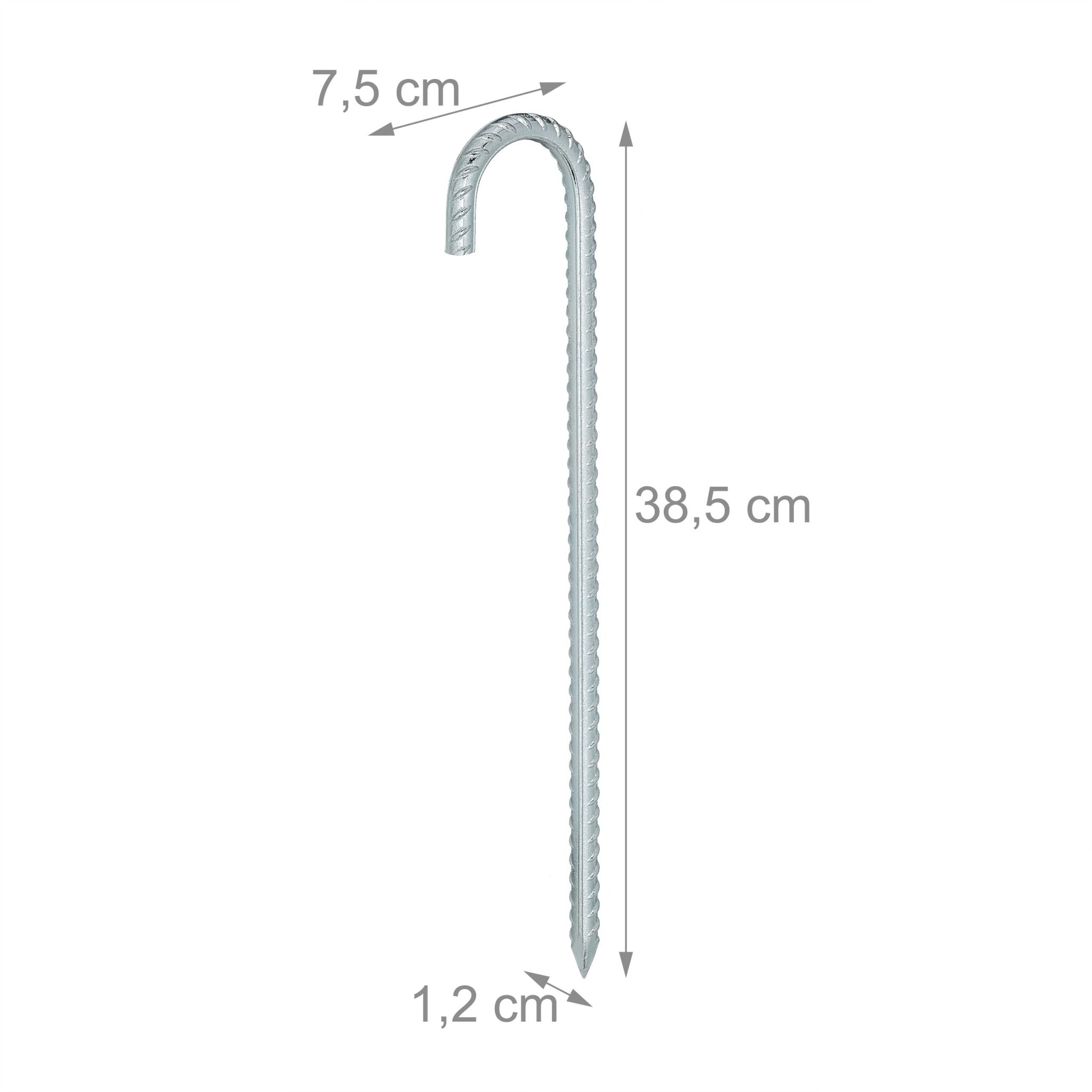 Bodenanker XL 10er-Set Silber von Relaxdays