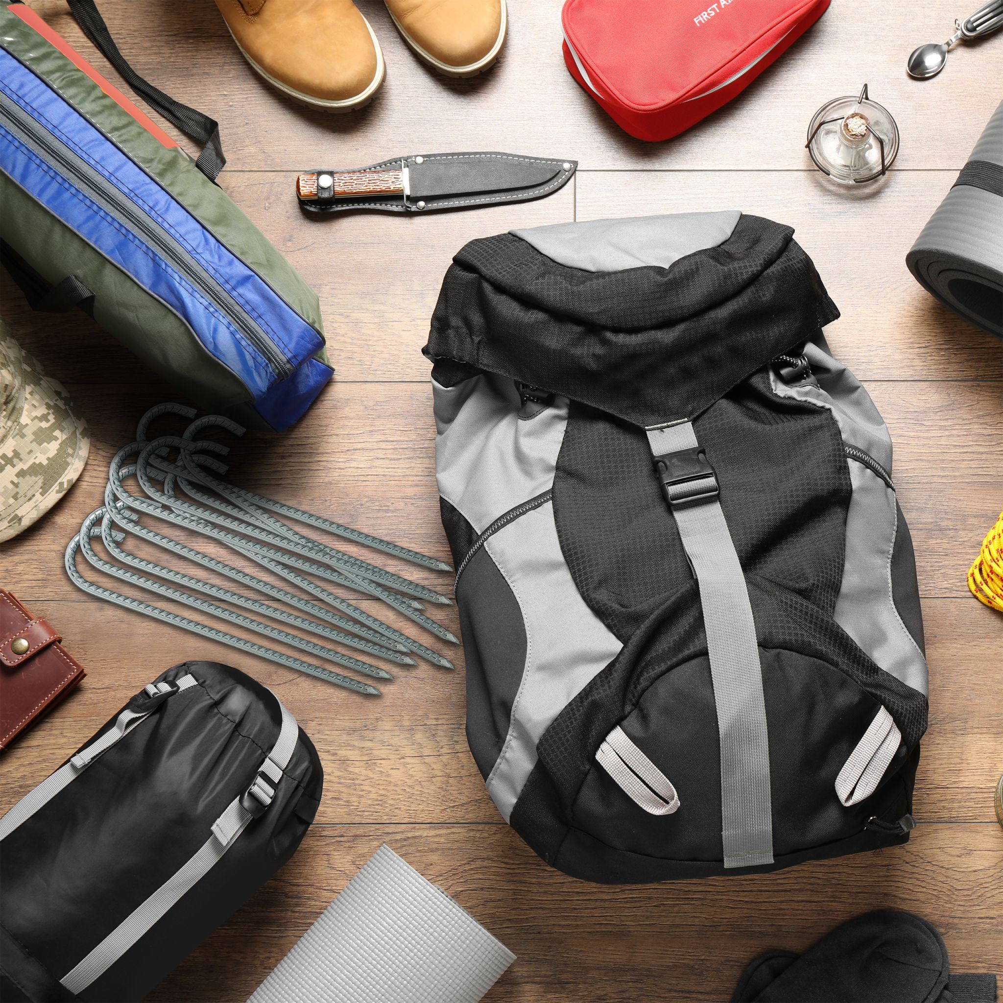 Bodenanker XL 10er-Set Silber von Relaxdays