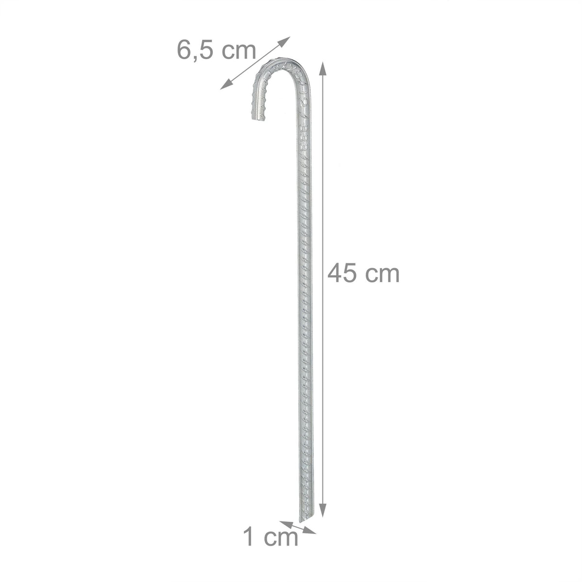 Bodenanker 45cm 10er-Set Silber von Relaxdays