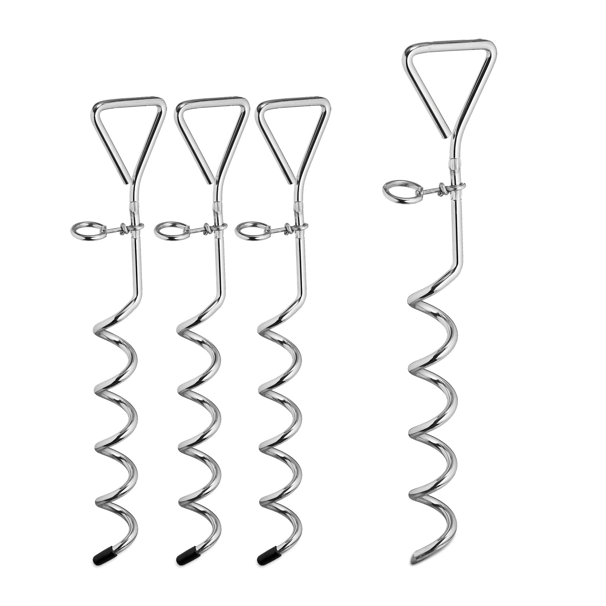 Spiralhering Stahl 4er-Set Silber von Relaxdays