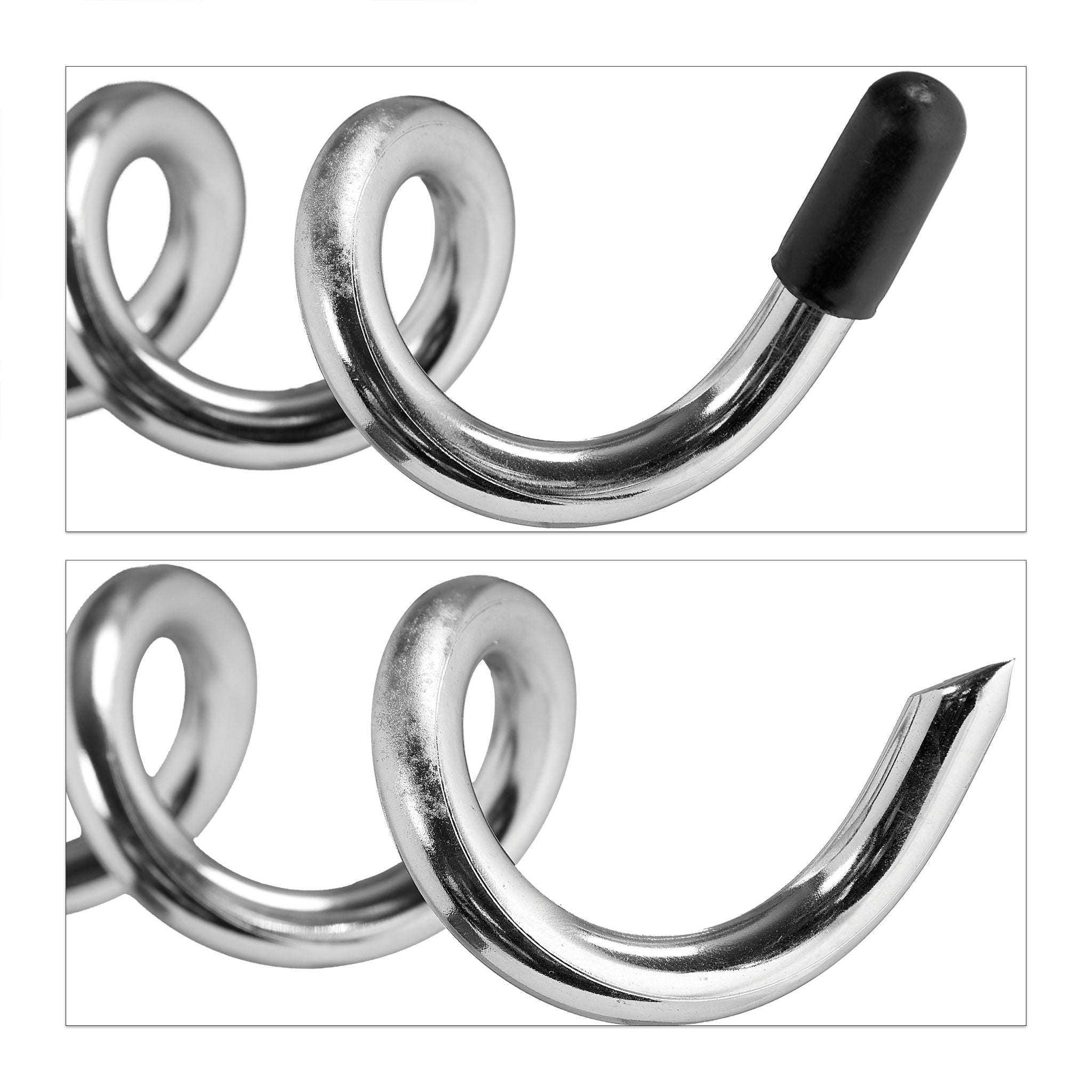 Spiralhering Stahl 4er-Set Silber von Relaxdays