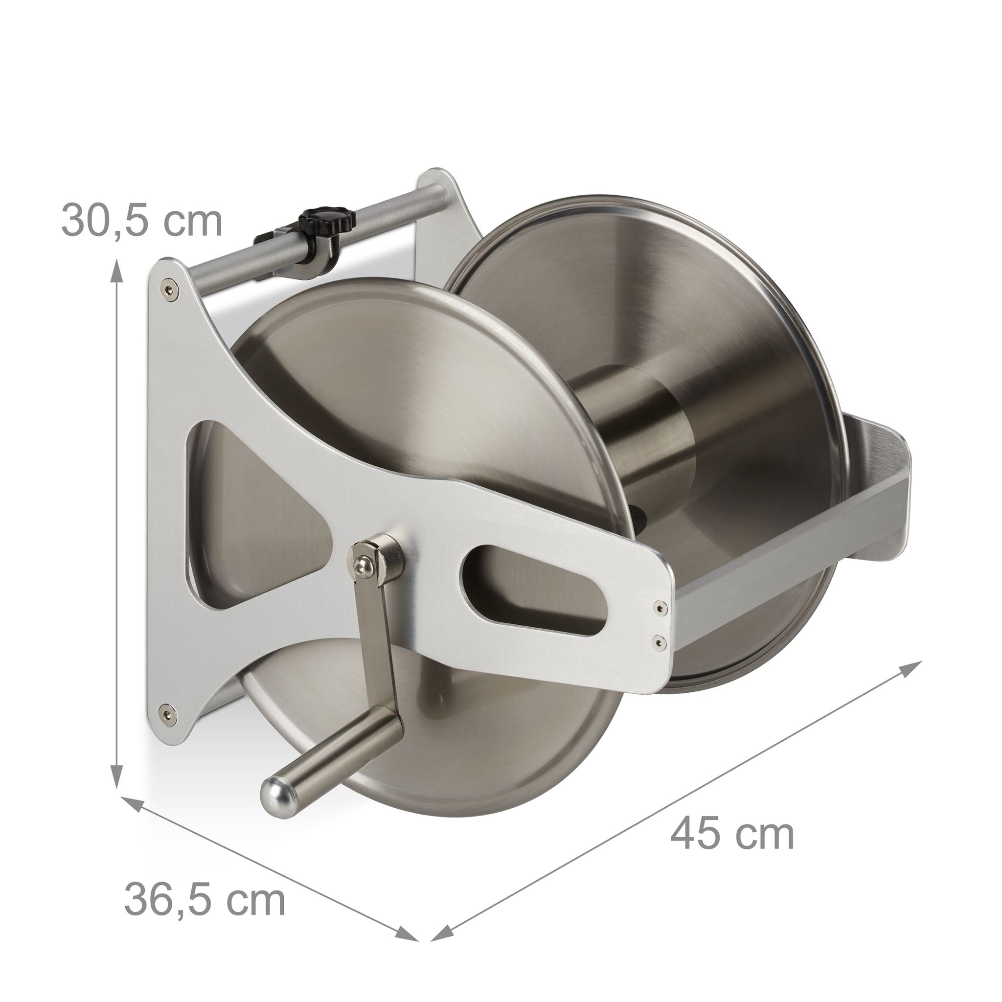 Schlauchtrommel Metall Silber von Relaxdays