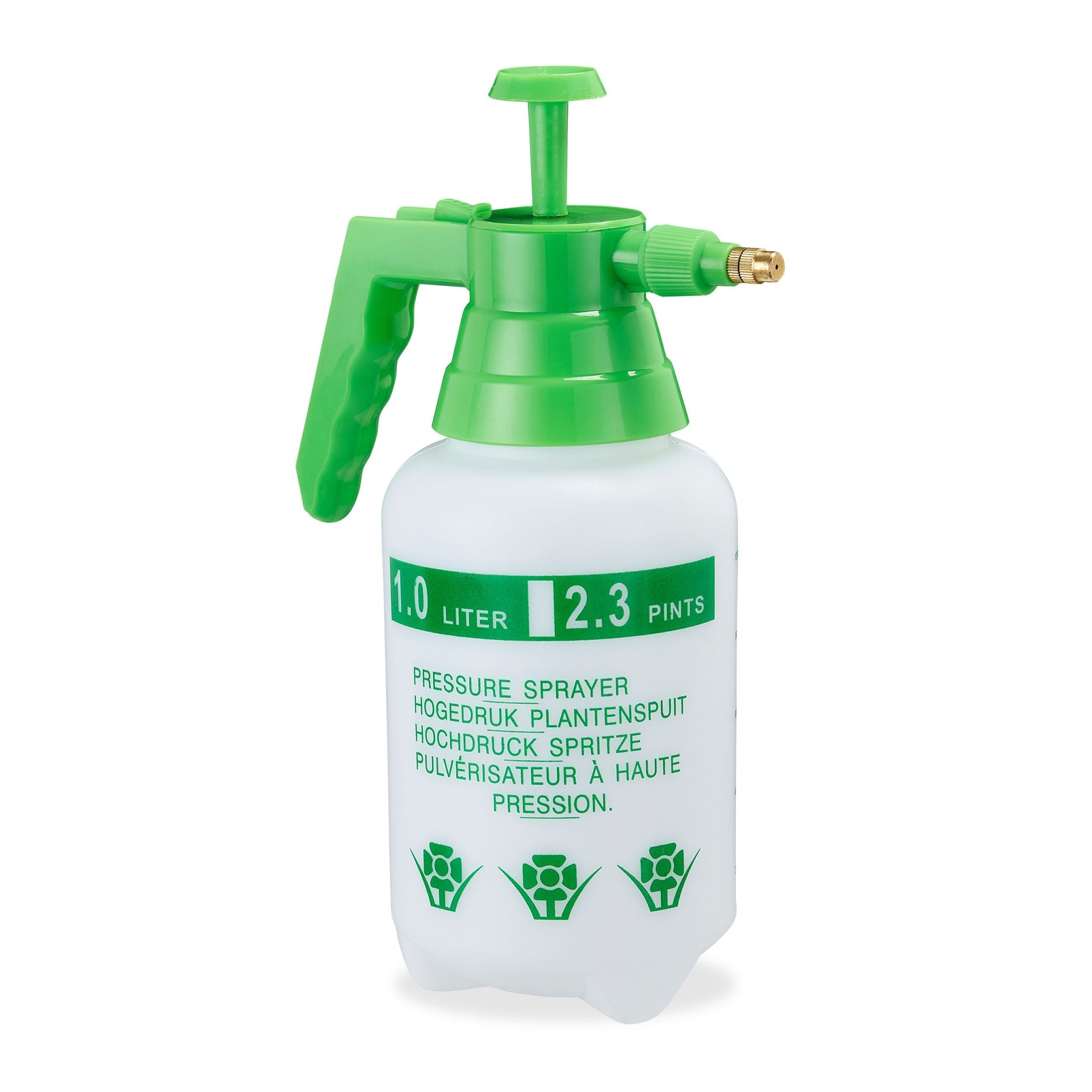 Pumpsprühflasche 1 Liter Weiss-Grün von Relaxdays